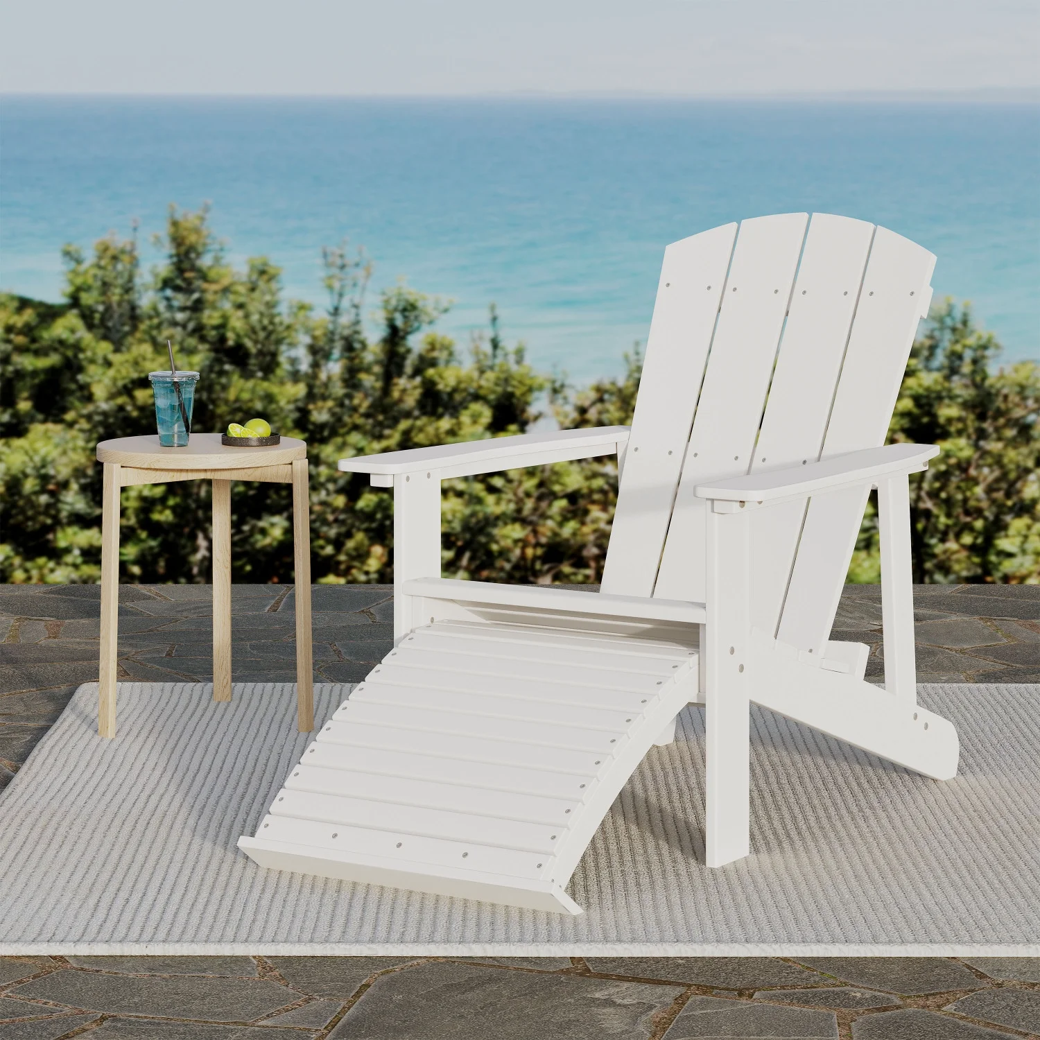 DremFaryoyo HUNTER ADIRONDACK CHAIR WITH HIDEAWAY OTTOMAN