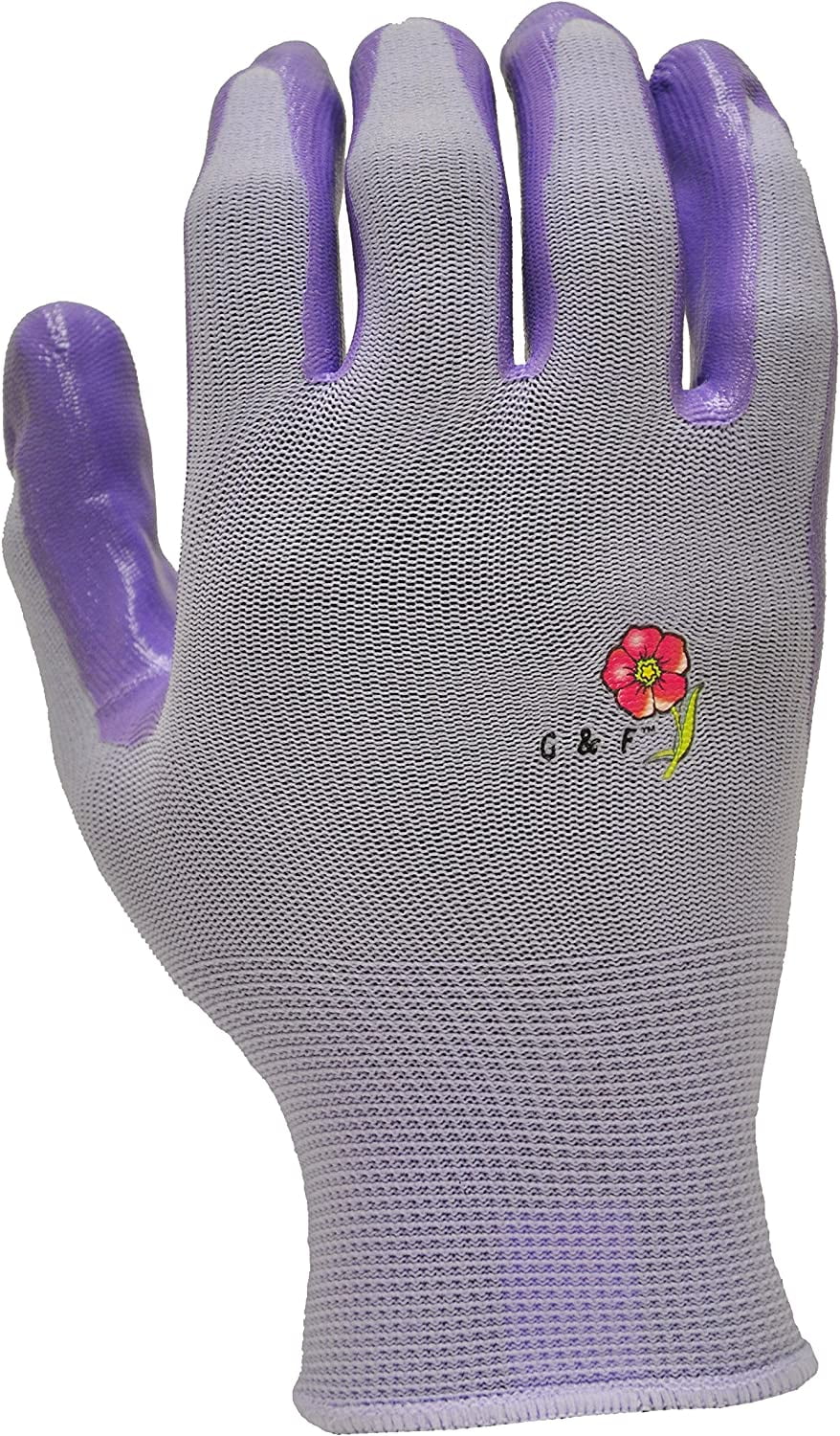 G & F Products Women's Gardening Gloves: Micro Foam Coating, Large 6 Pairs, 3 Assorted Multicolours