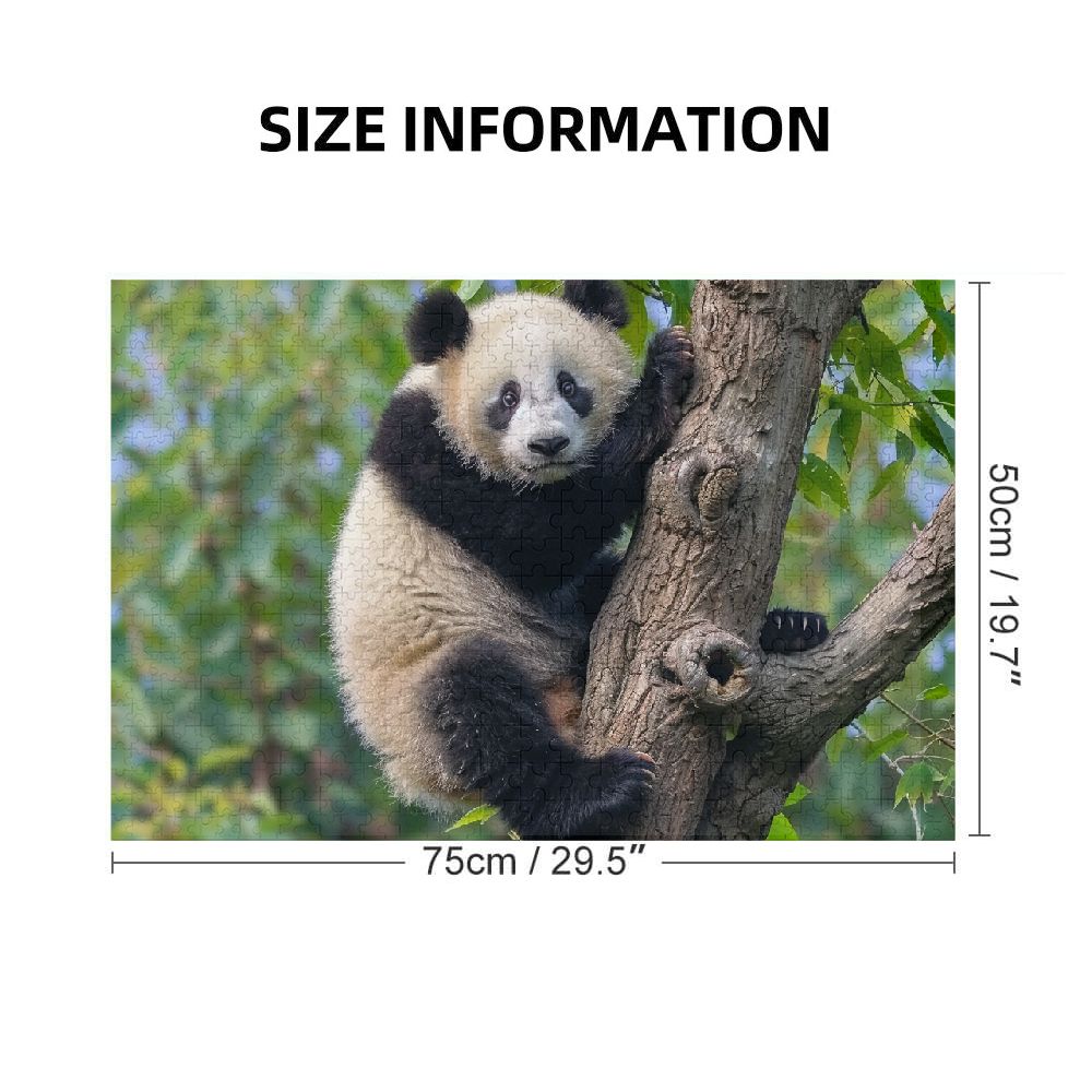 WYYP Panda Bear Climbing Tree Branch Wooden Jigsaw Puzzle - Leisure Game Toy Gift for Family Friends - Puzzle for Adults and Kids 1000 PCS
