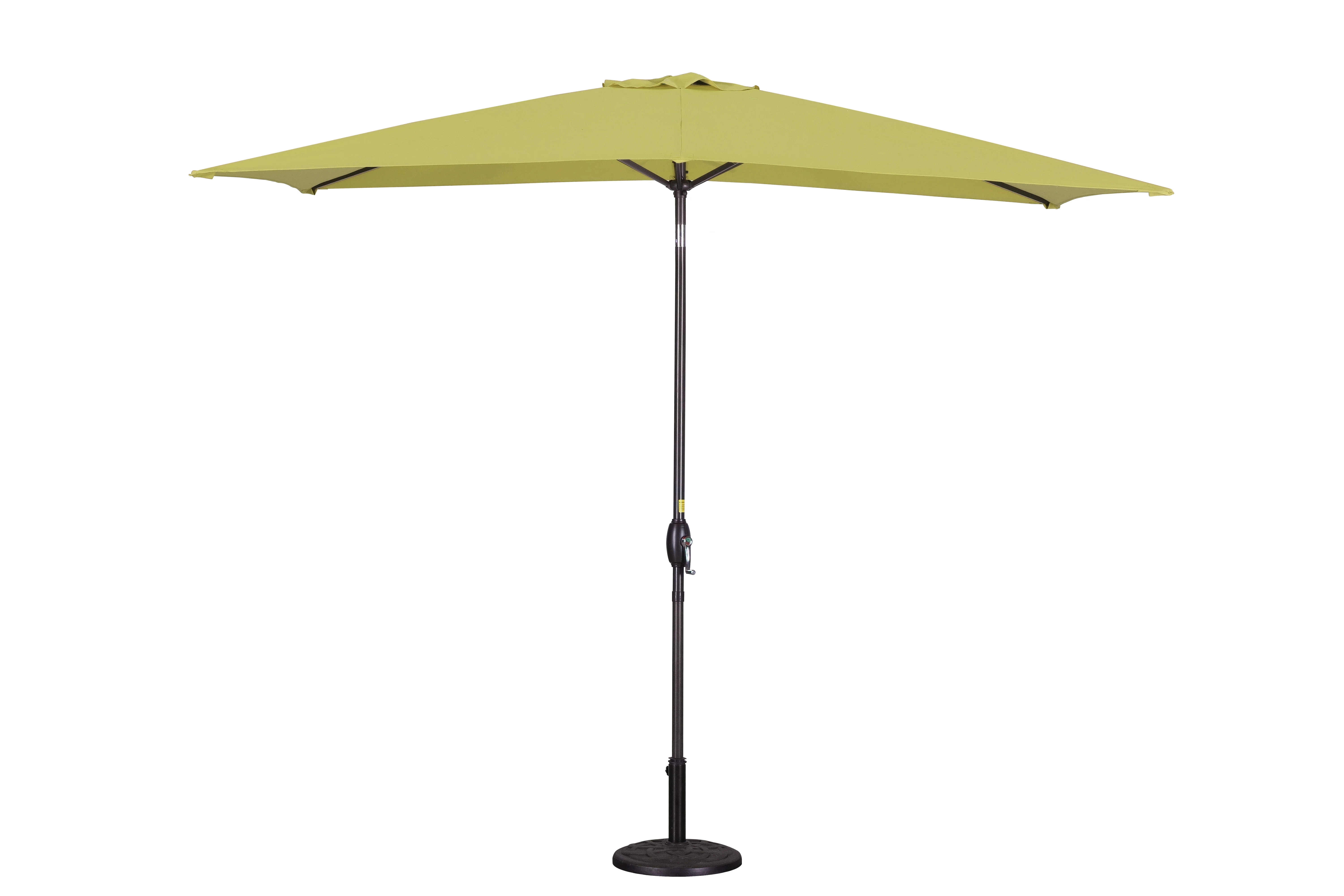 CoSoTower Rectangular Patio Umbrella 6.5 ft. X 10 ft. with Tilt, Crank and 6 Sturdy Ribs for Deck, Lawn, Pool in Lime Green