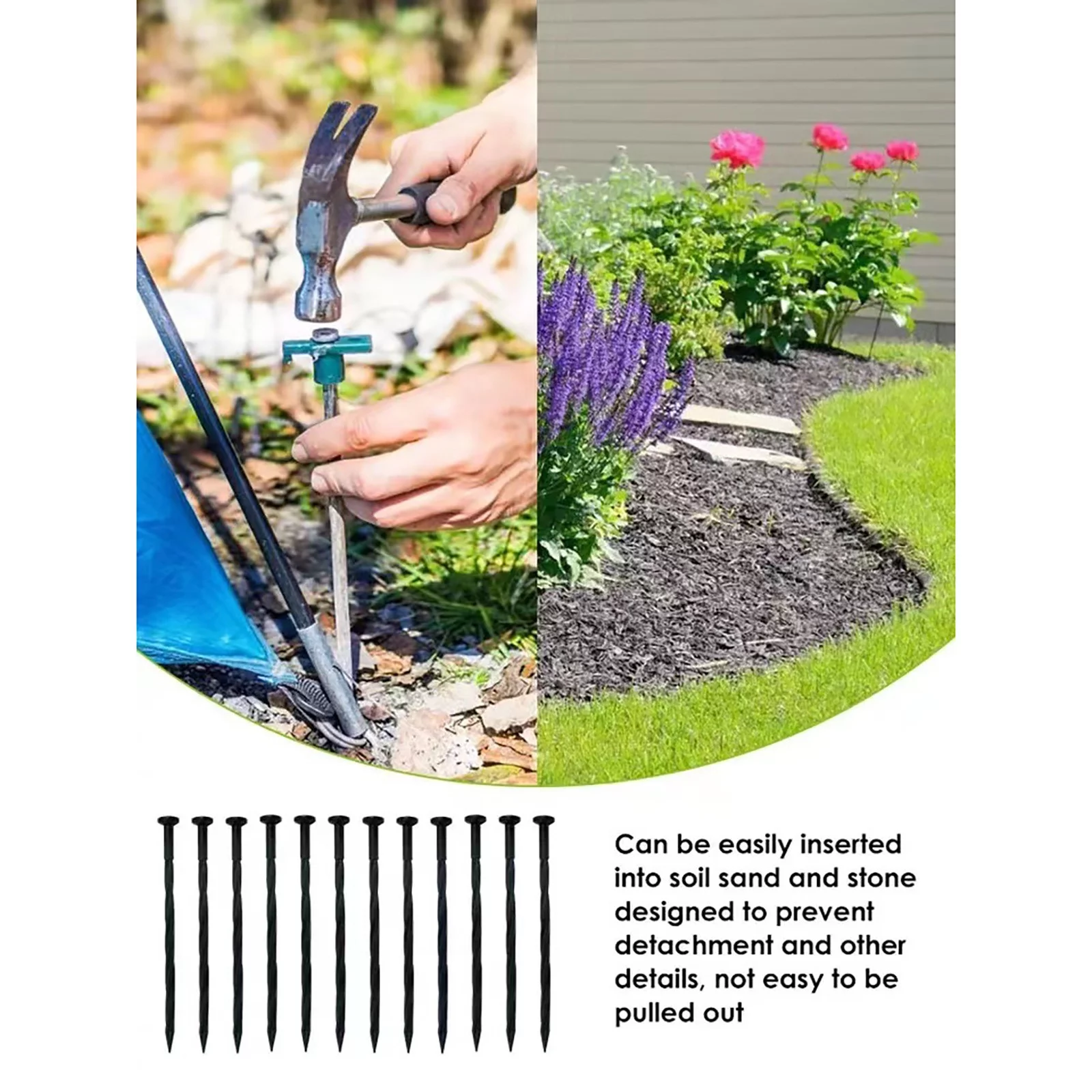 8 Inch Edging Nails Edging Pile Screw Nylon Yard Garden Nails Glass Tile Drill Bits 1/4 Carbide Drill Bit Set Brocas Para Metal Profesionales Glass Hole Saw Drill Bit 1 3/8 Catch Cover Bead