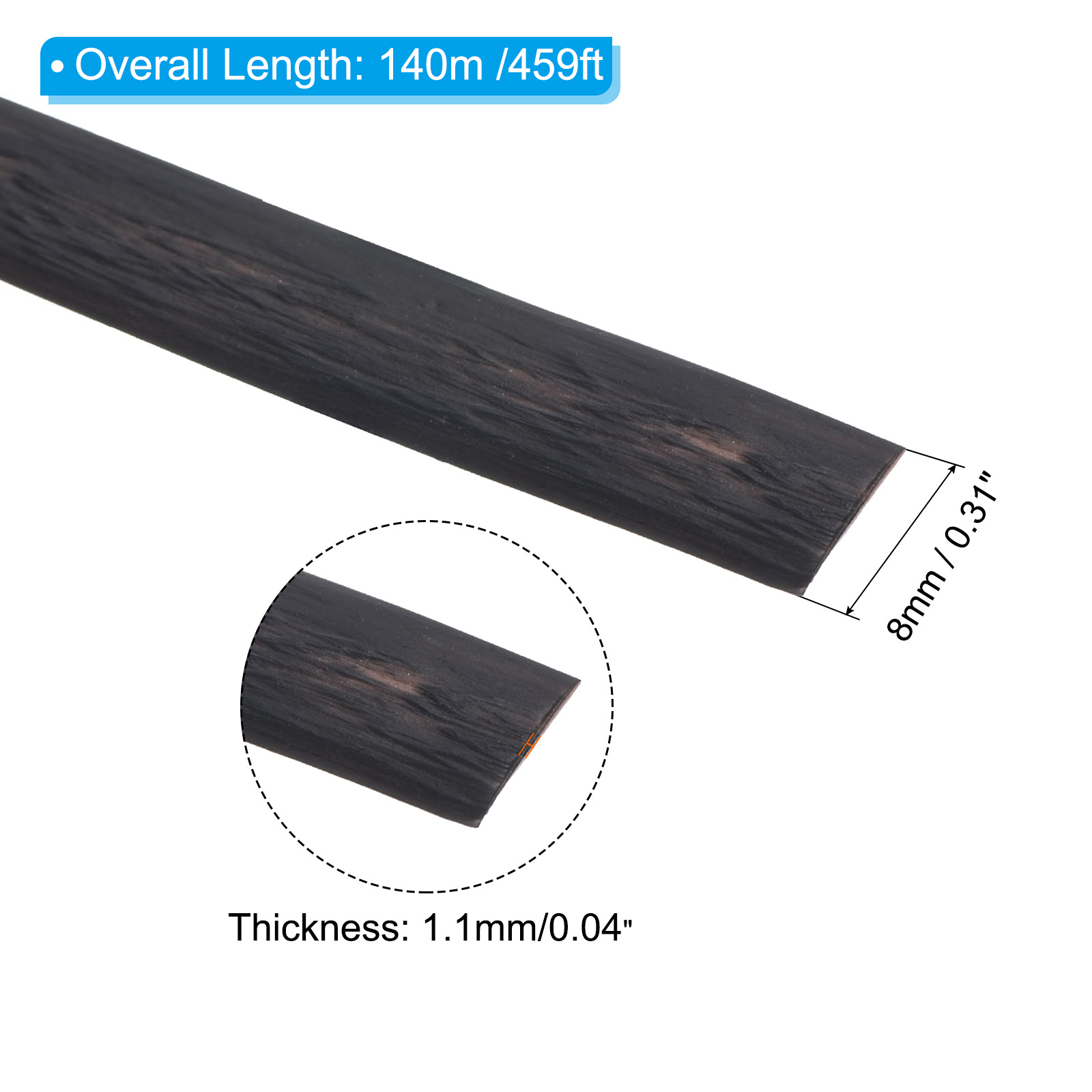 Uxcell Wicker Repair Kit, 459FT Synthetic Rattan Fix DIY Sets for Wicker Furniture 2.2LB, Black