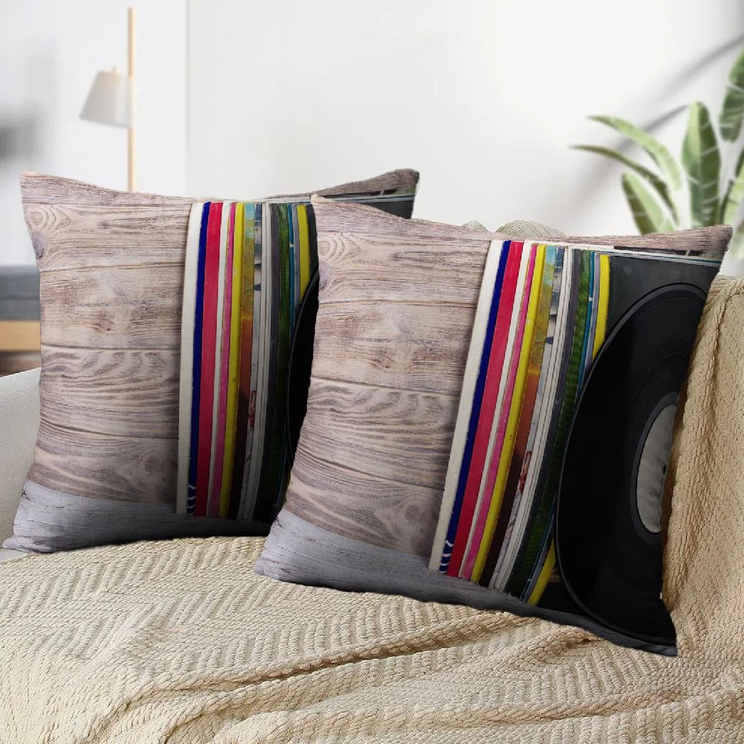 LALILO Throw Pillow Covers Music Vinyl Music Turntable Vinyl Cushion Cover 18
