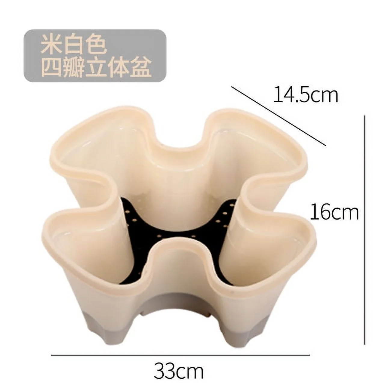 Three-dimensional Multi-layer Resin Flowerpot Plastic Stackable Strawberry Seedling Frame Three-petal Flowerpot Decoration