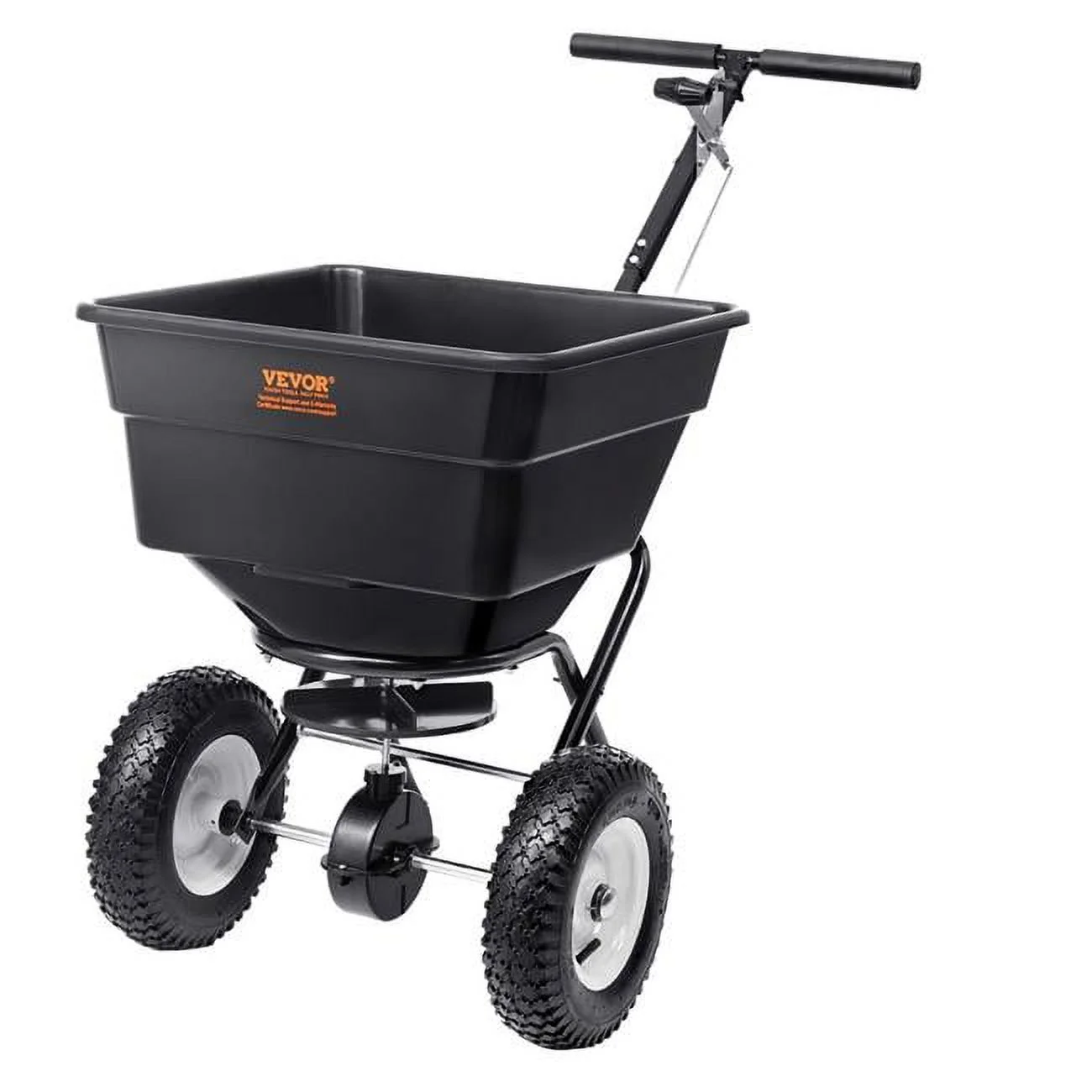 Vevor TCSBJ100LBS1WL1XGV0 100 lbs Walk-Behind Turf Broadcast Spreader, Black