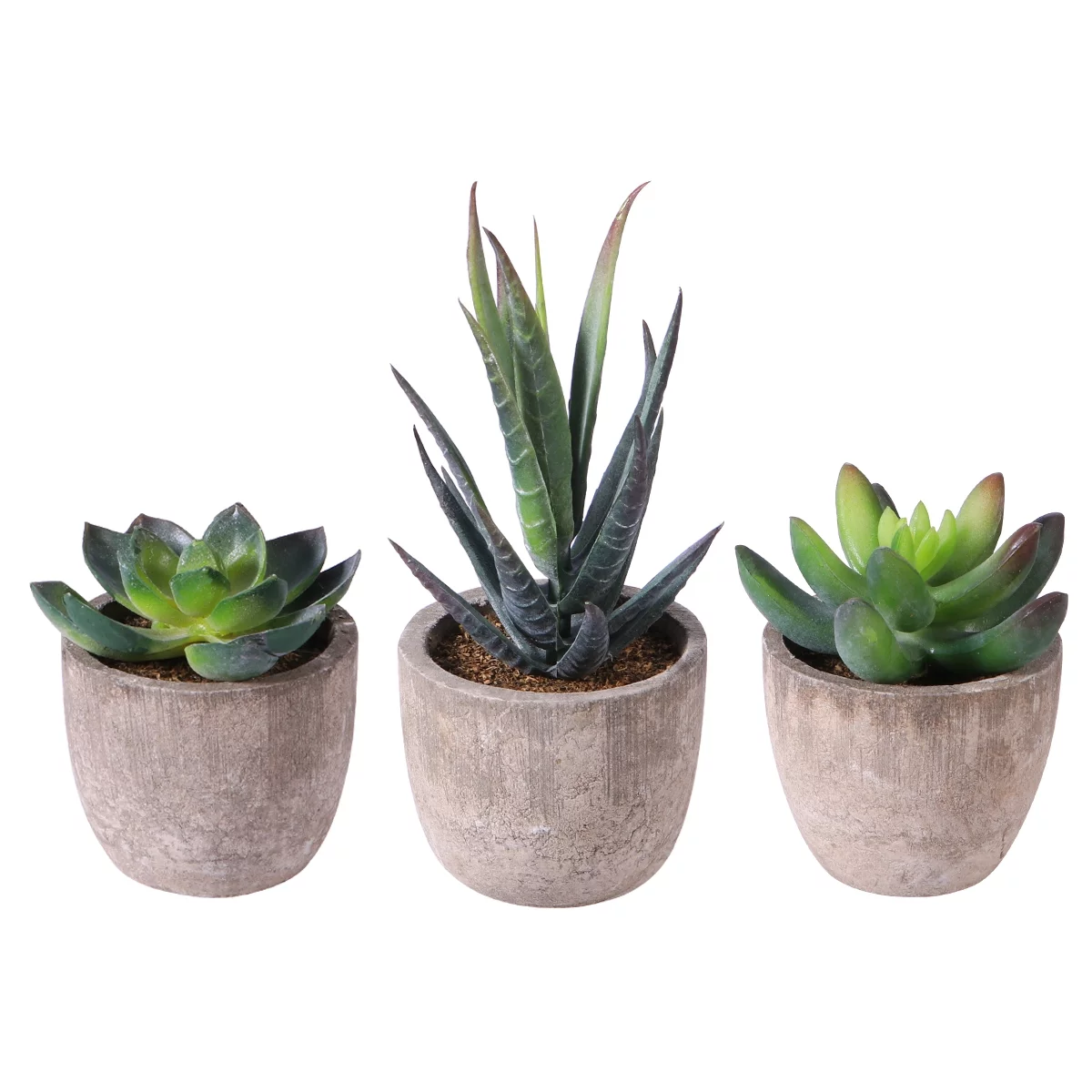 OUNONA 3pcs Decorative Faux Succulent Artificial Succulent Fake Simulation Plants with Pots