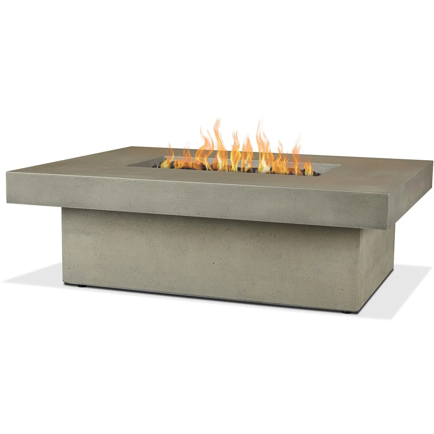 Branchview 60 Inch Rectangular Steel Natural Gas Fire Pit in Beige By BBQGuys Signature
