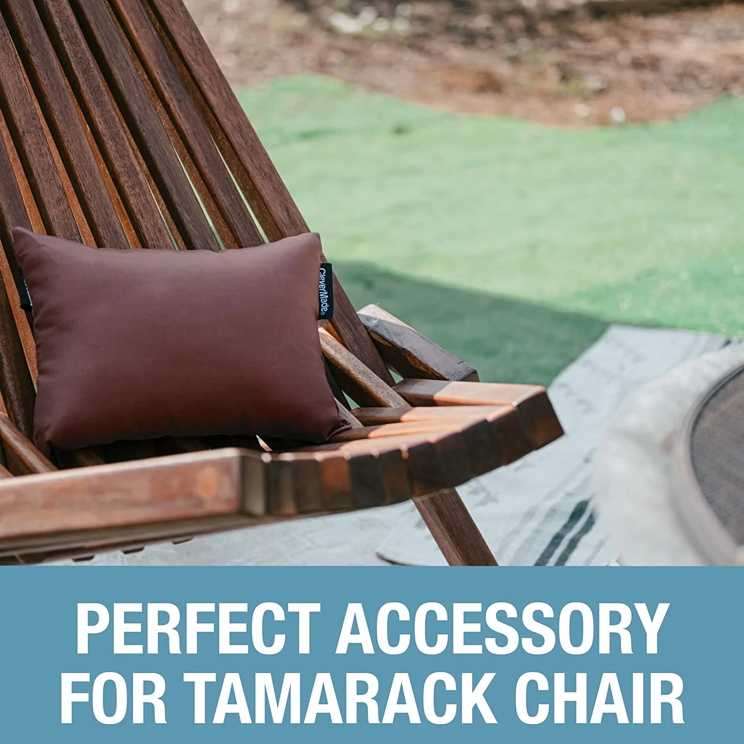 CleverMade Tamarack Chair Pillow with Elastic Band, Mocha (2PK)