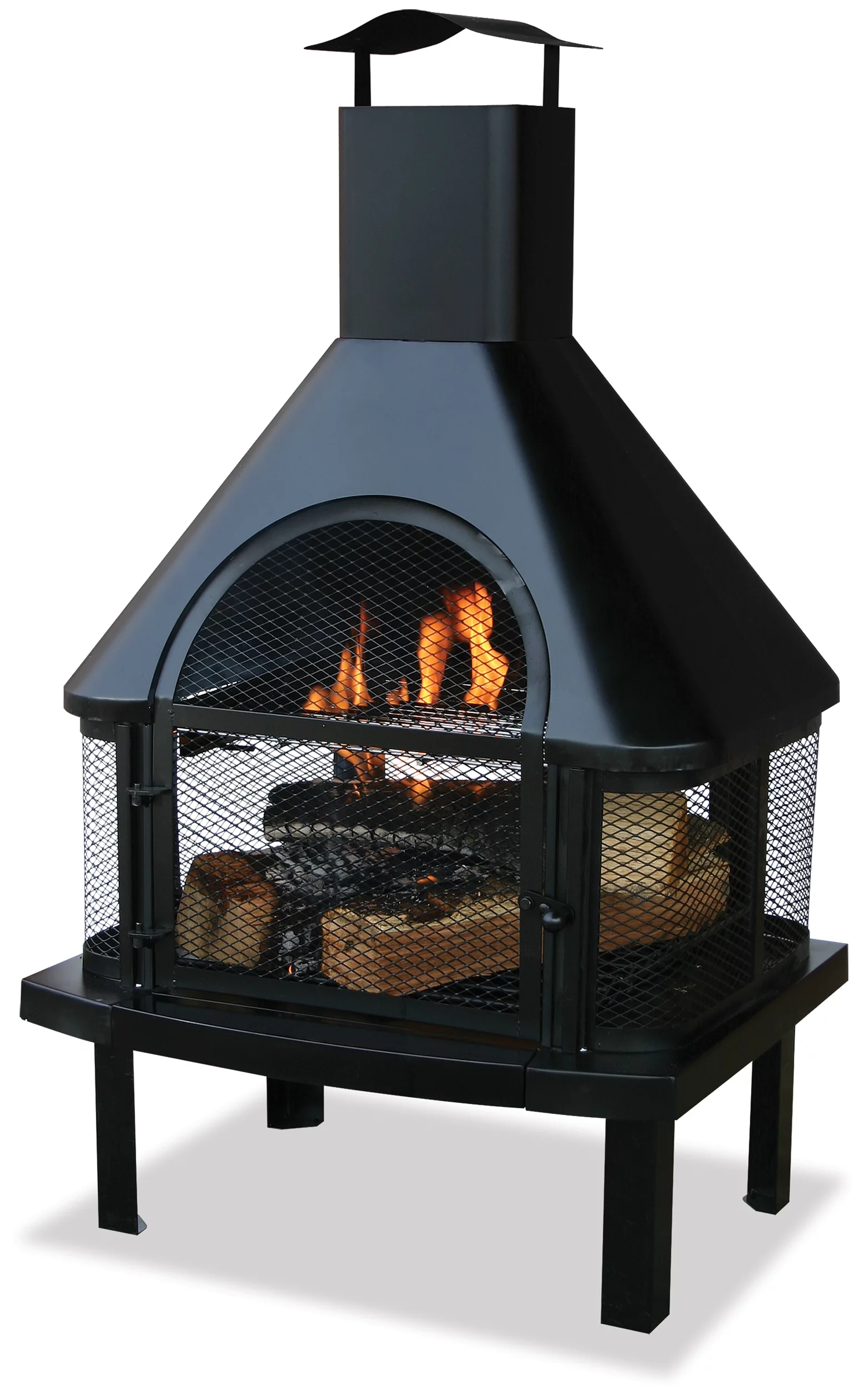 Endless Summer Black Wood Burning Outdoor Firehouse