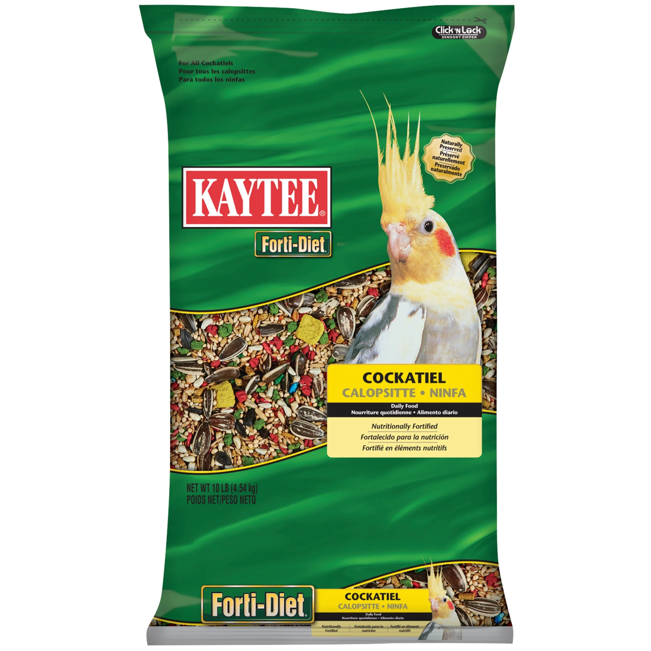 Kaytee Forti-Diet Cockatiel Pet Bird Food Seed, 10 lbs