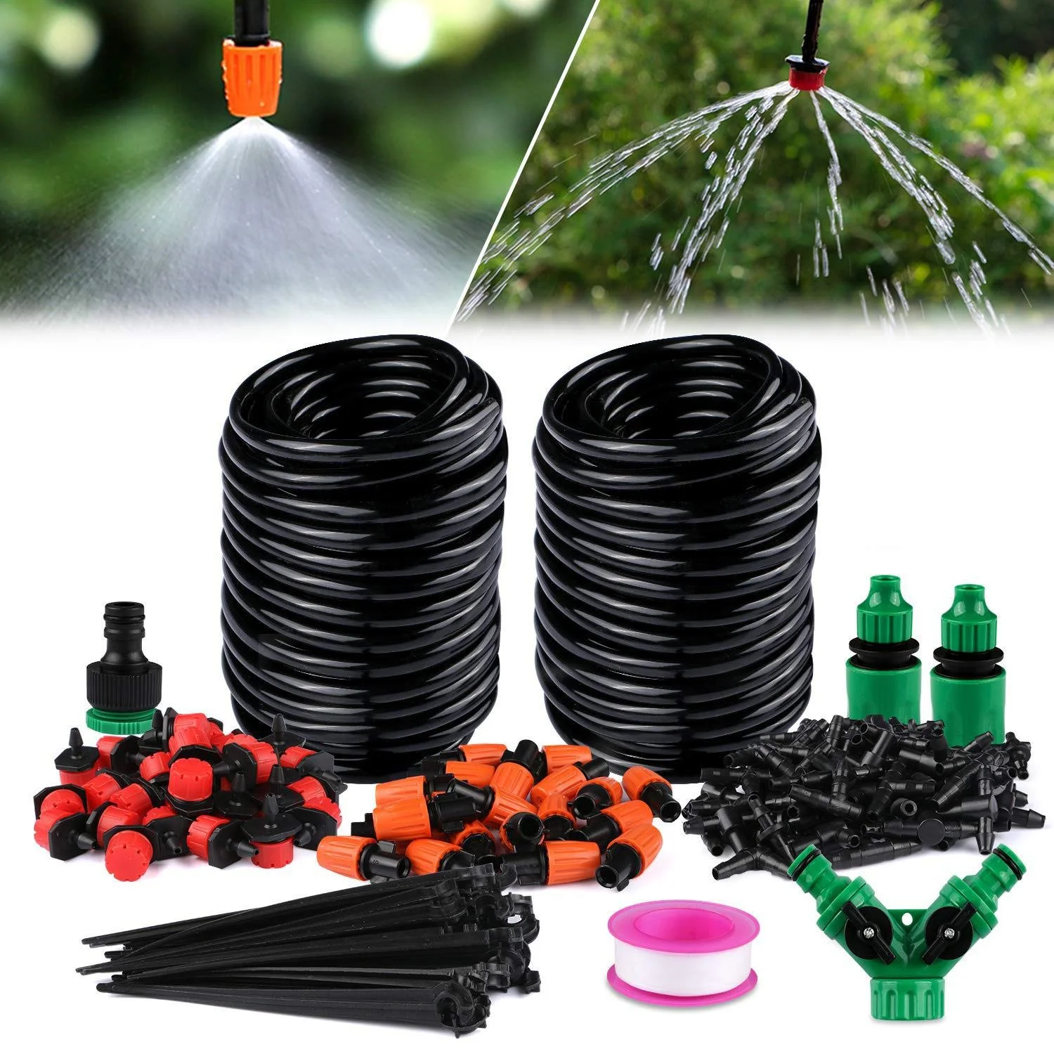 Drip Irrigation Kit System Automatic Watering Equipment Tubing Hose for Garden 100 ft
