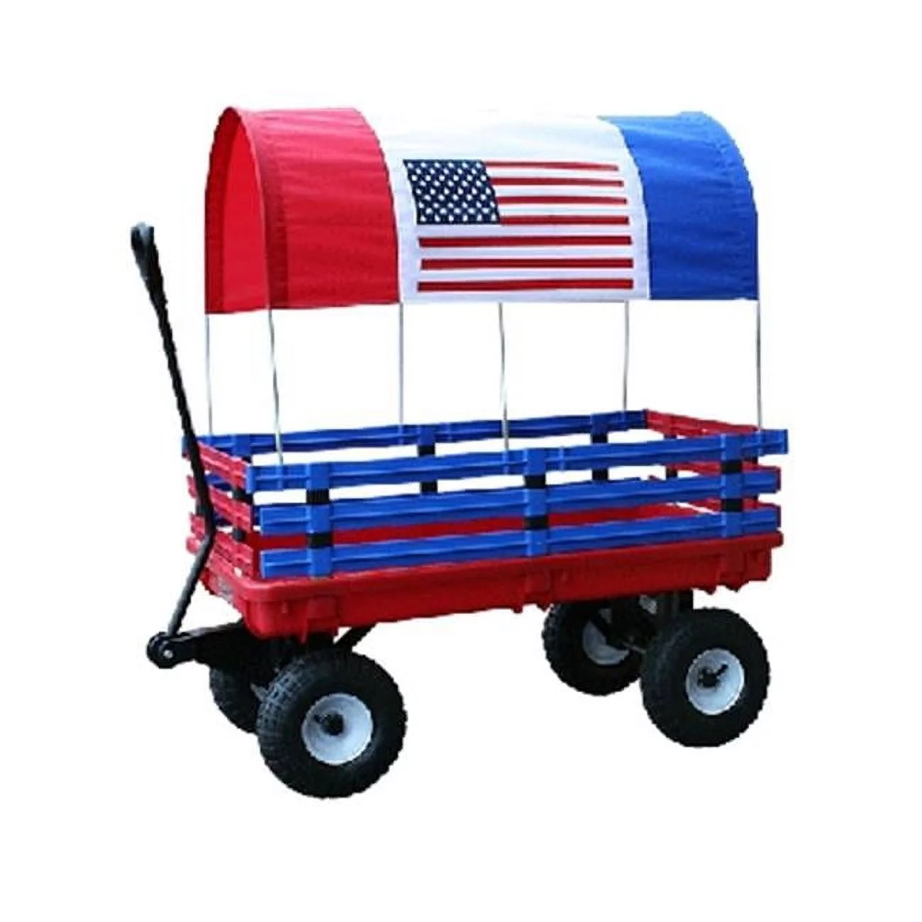 20 in. x 38 in. Red Plastic Deck Wagon with 4 in. x 10 in. Tires