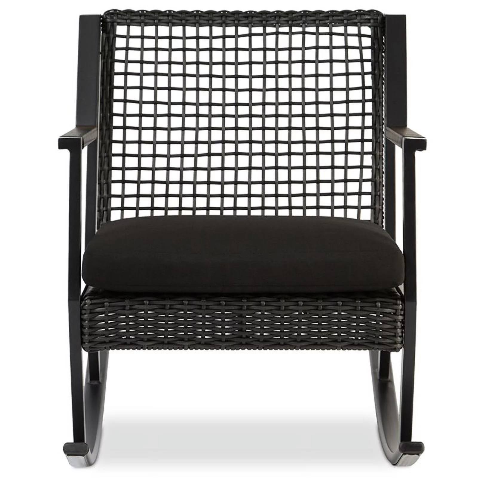 Home Square Aluminum Frame Patio Rocker Chair in Black Finish - Set of 4
