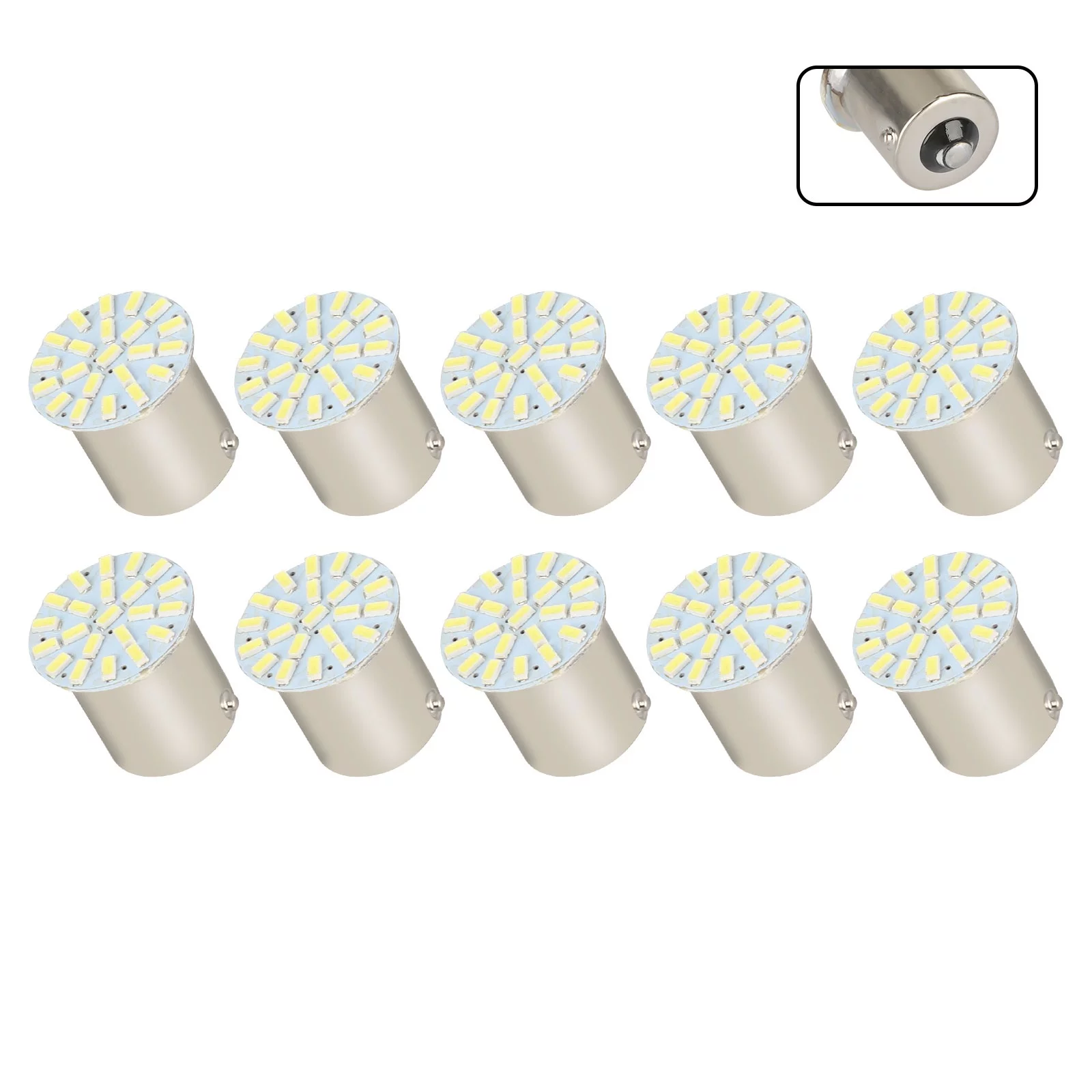 10pcs Tail Parking Light Bulb, TSV 1156 1141 1003 BA15S LED Light,  Extremely Bright Parking Tail Light for RV Camper, 6000K Xenon White, 12V