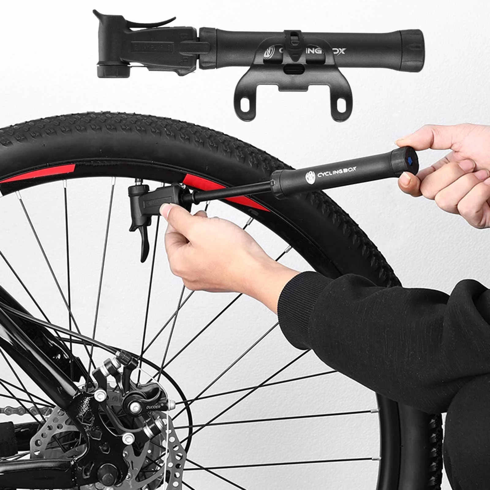 Bike Tool Portable Mini Basketball Inflator Hand Push Inflator Tool Pumps A Lot Small house Inflation Trampoline Mattress Blow up Sofa Power Couch Battery Pack Tyre Inflation Air Blower Inner Tube