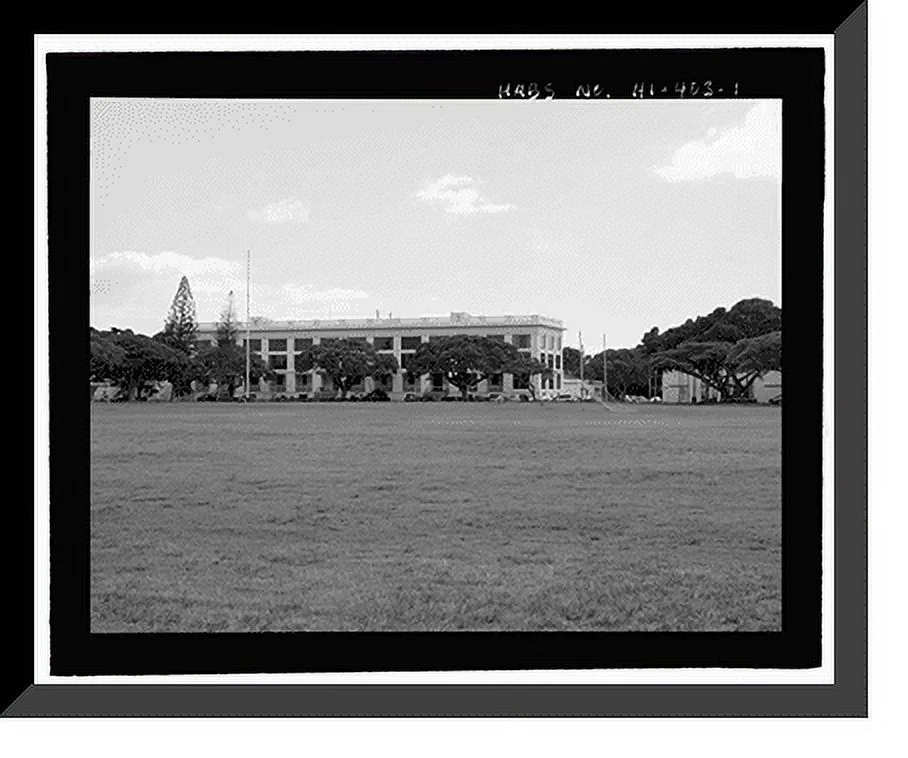 Historic Framed Print, U.S. Naval Base, Pearl Harbor, Gymnasium & Theater, Neville Way, Pearl Harbor, Honolulu County, HI, 17-7/8