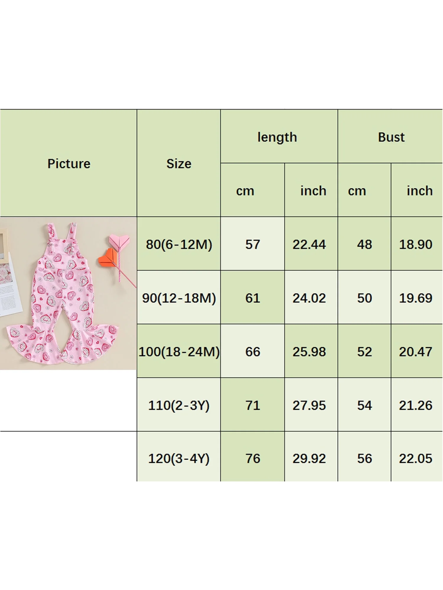 Baby Girl Overalls Valentine's Day Donut Print Sleeveless Flared Romper Jumpsuit Bell Bottoms Outfit
