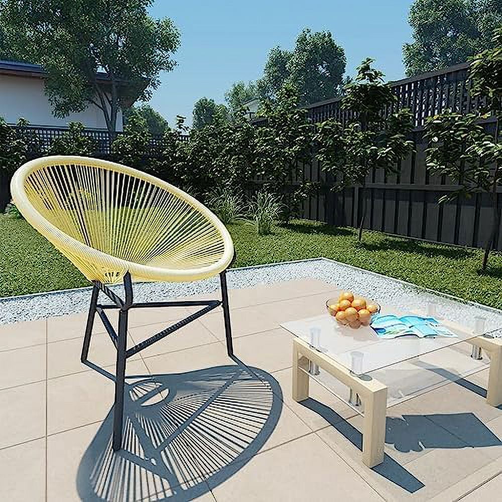 SJOIKLM Gray  Chair - Poly Rattan Patio  - Water-Resistant Outdoor Chair with Powder-Coated Steel Frame for Garden and Patio