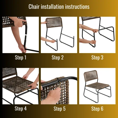 Zoeye 3 Piece Modern Wicker Outdoor Patio Furniture Set 2 Seats