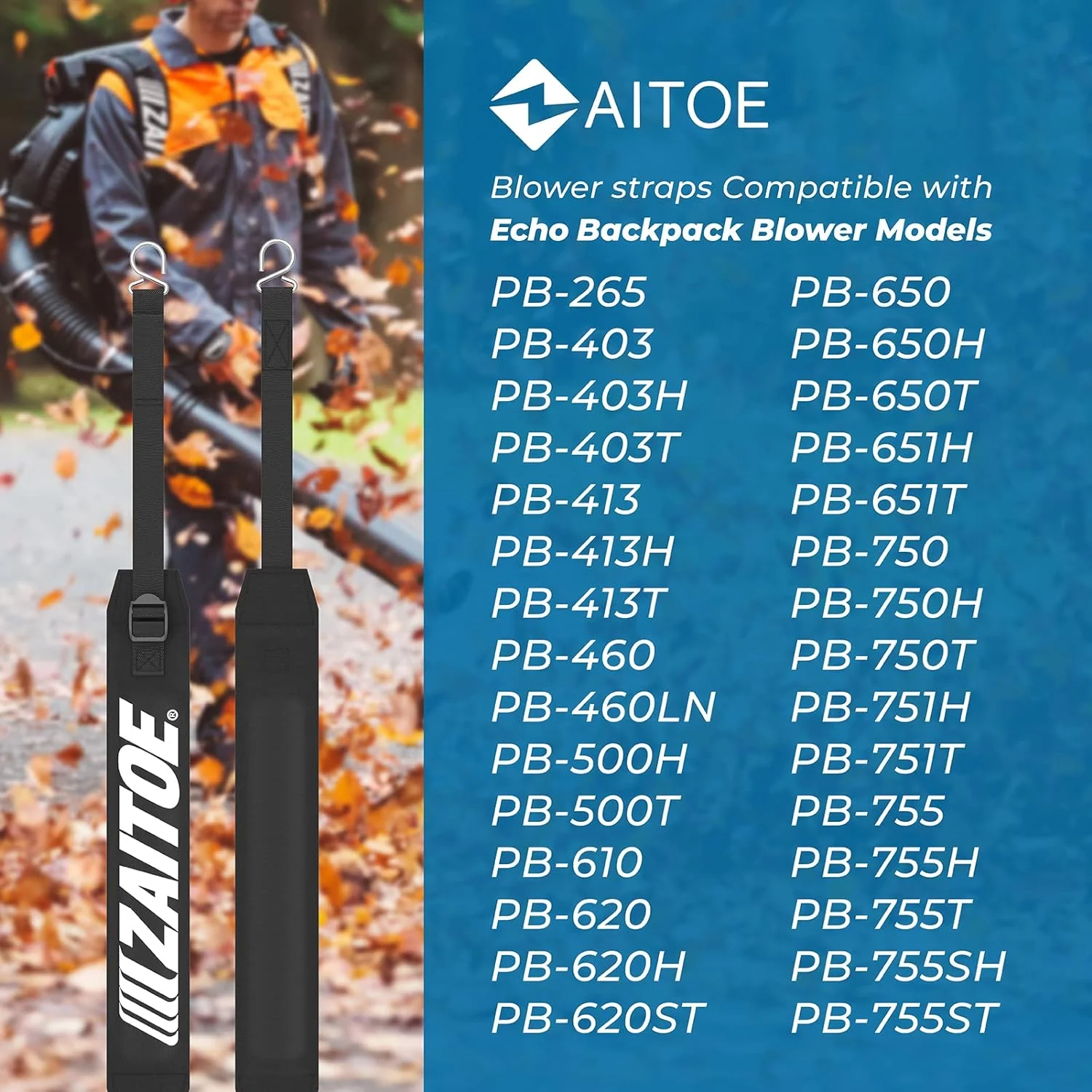 2 Pack Echo C061000111 + V491000040 Backpack Blower Straps & Harness Clips
