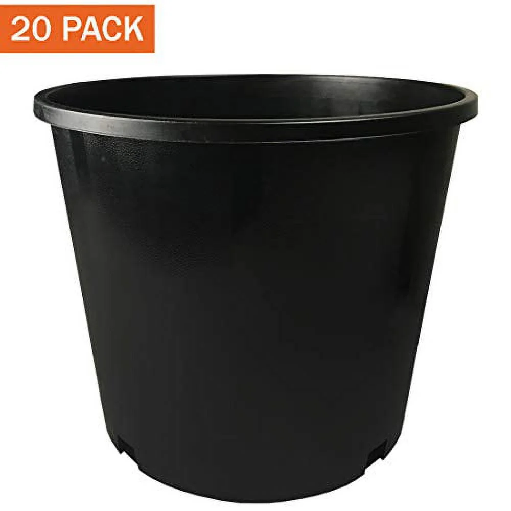 20-Pack 3 Gallon Premium Black Plastic Nursery Plant Container Garden Planter Pots (3 Gallon)