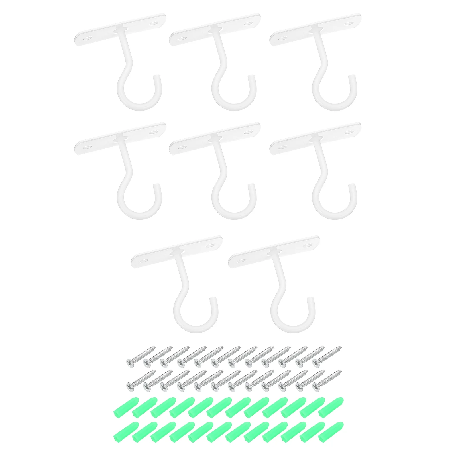 Ceiling Hooks for Hanging Plants, 8 Pack 2.5 Inch - Metal Plant Hanger, Wall Mount Hanging Basket Hooks (White)