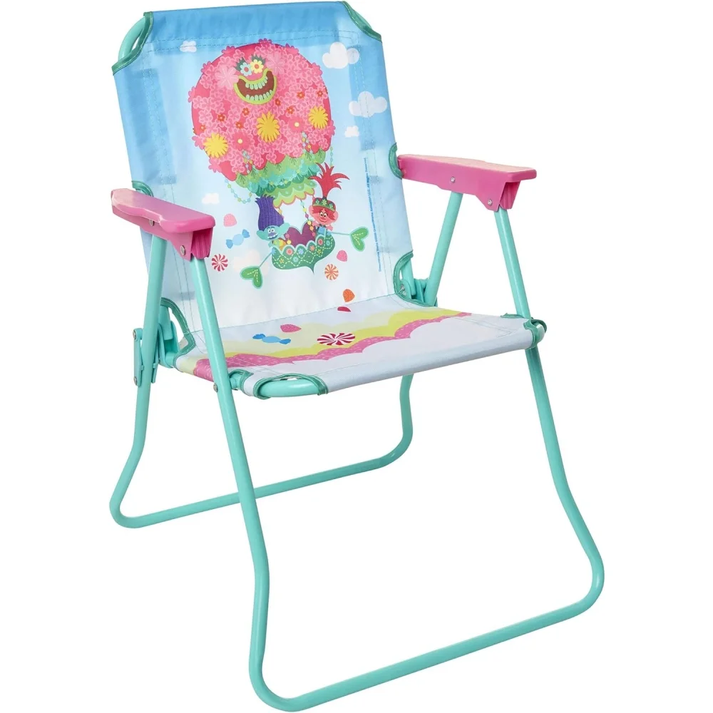Trolls DreamWorks 2 Patio Chair for Kids, Portable Folding Park Lawn Chairs
