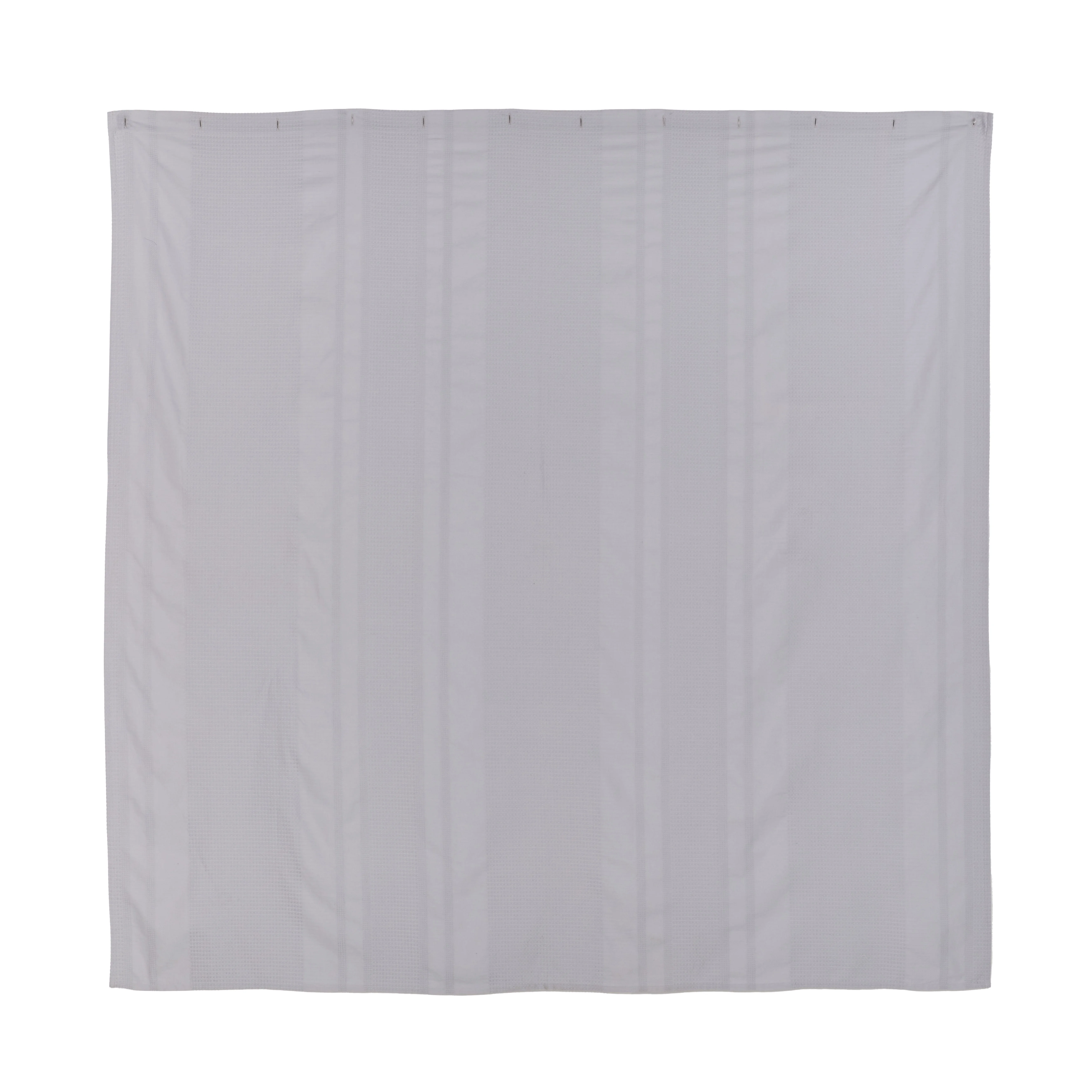 Better Homes and Gardens Soft Silver Waffle Stripe Shower Curtain, 72