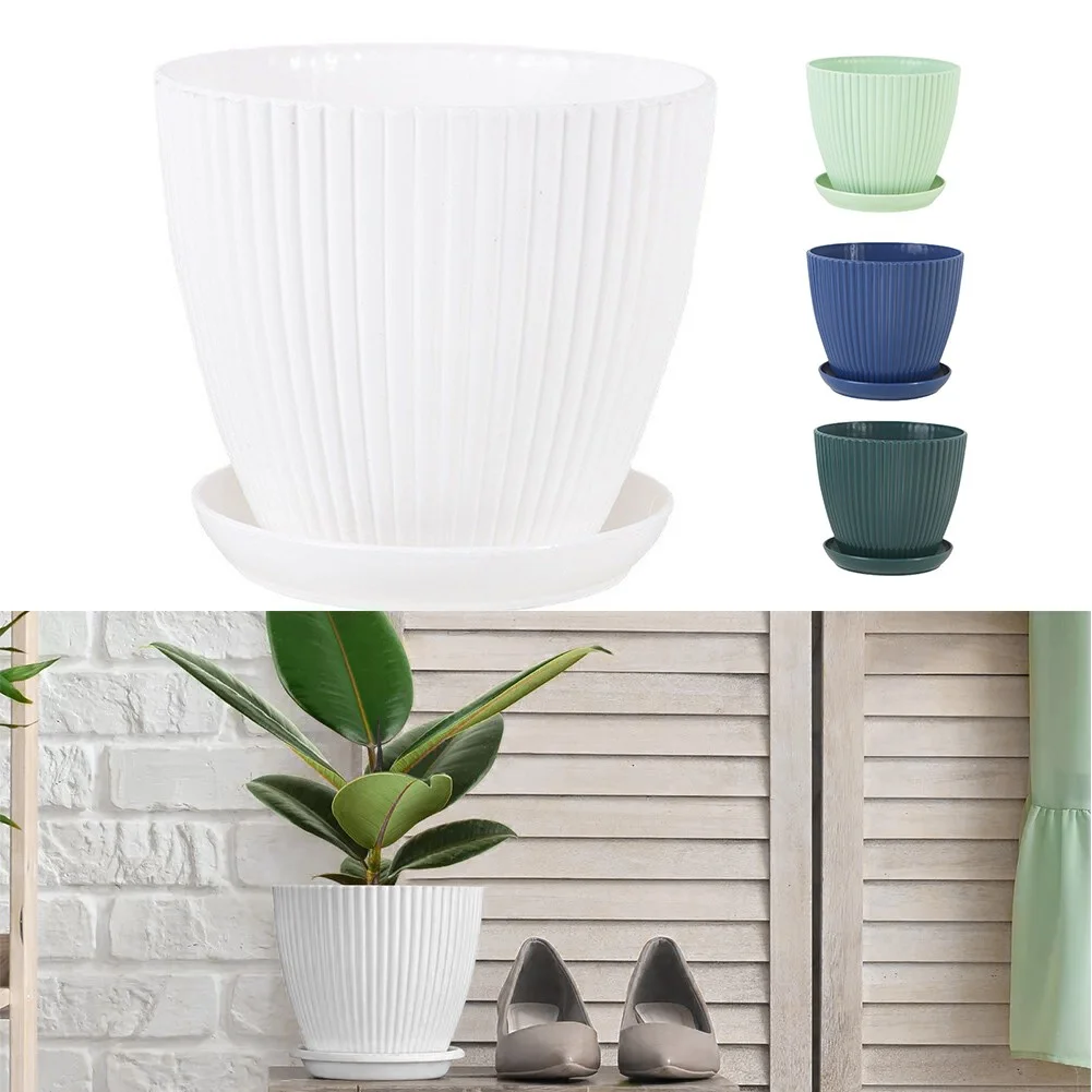Minimalist Design 6-Inch Plastic Flower Pots - Ideal for Indoor and Outdoor Use