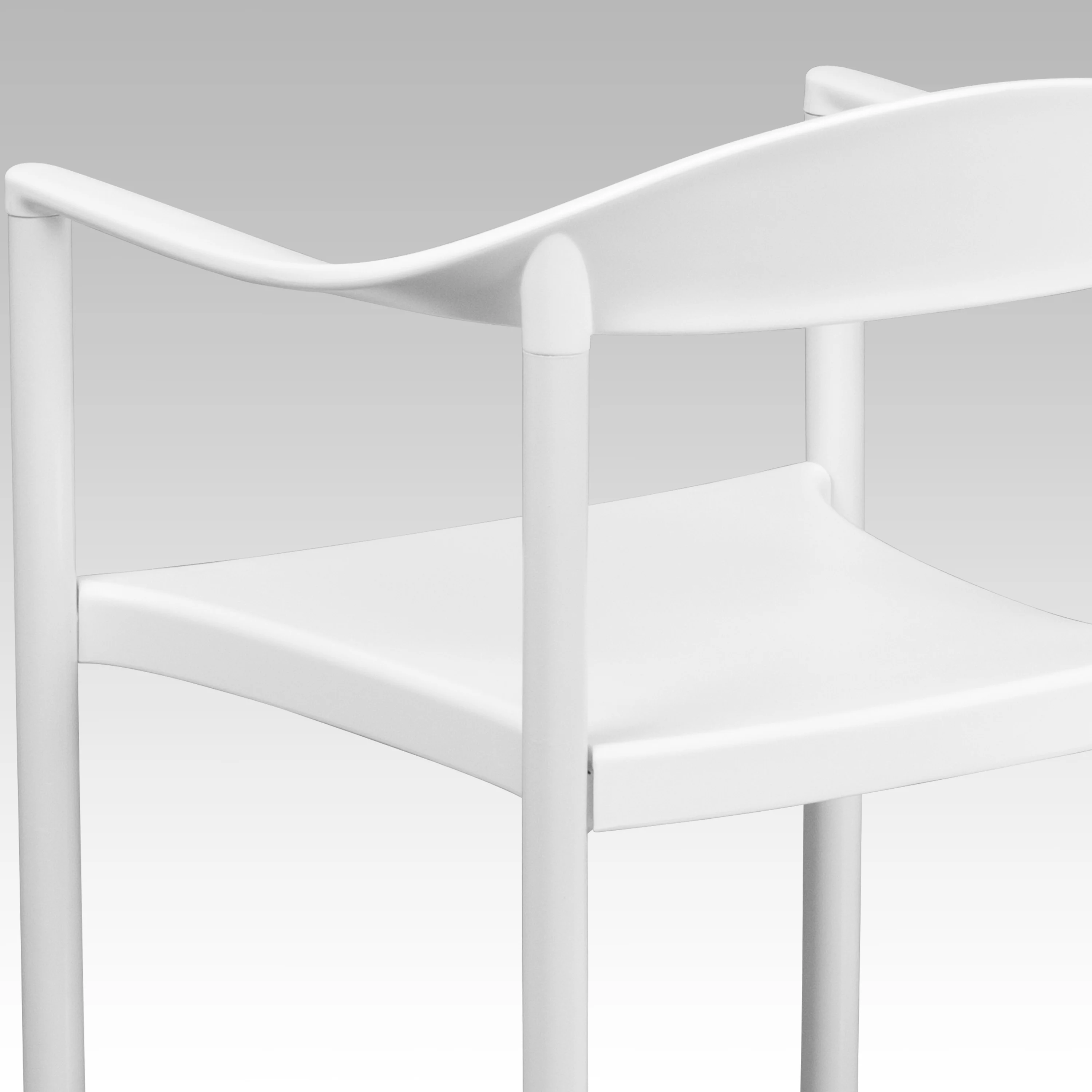 Flash Furniture HERCULES Series 1000 lb. Capacity White Plastic Cafe Stack Chair