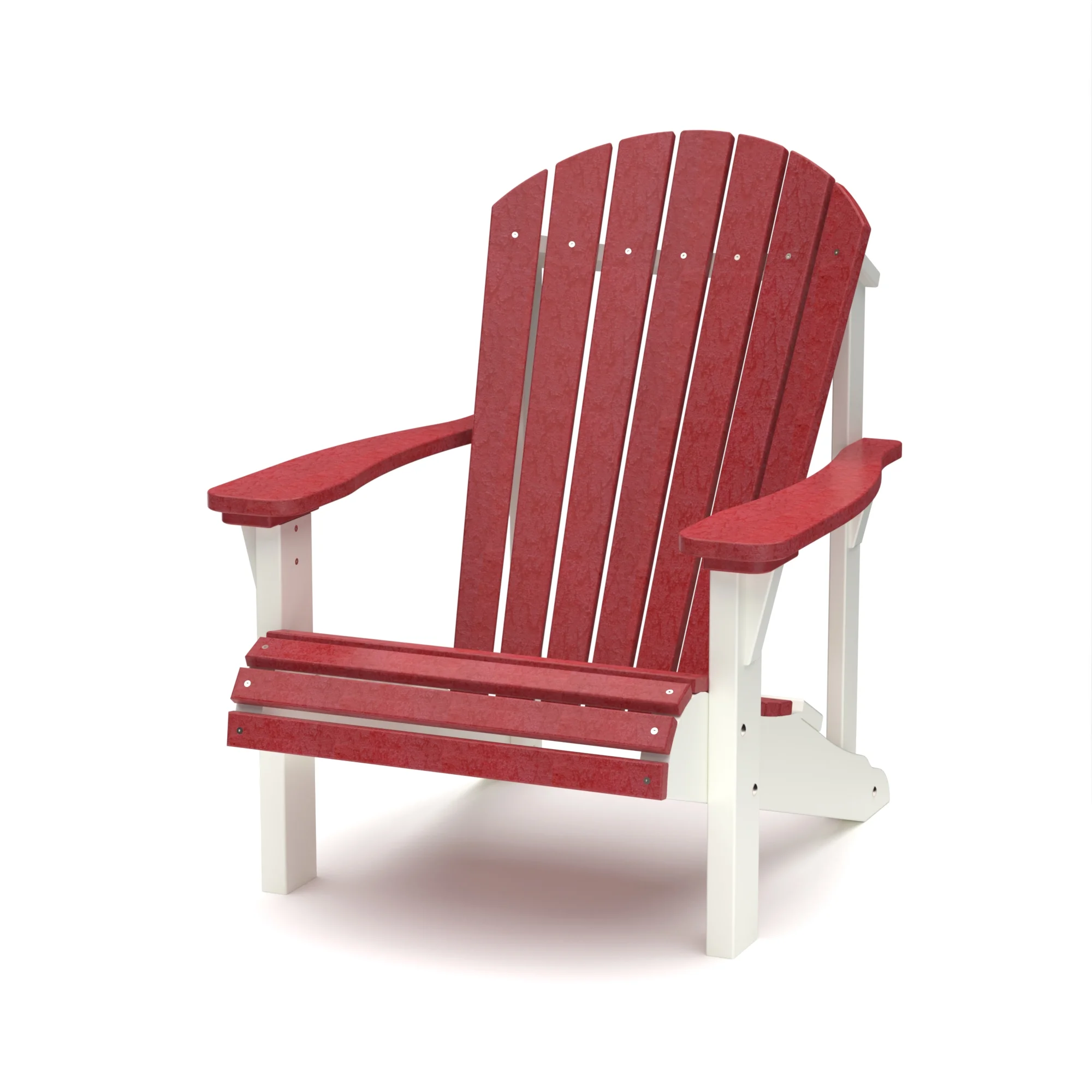 Wildridge Heritage Sunrise Adirondack Chair, Cardinal Red and White, Outdoor Weather Resistant Poly Patio Furniture