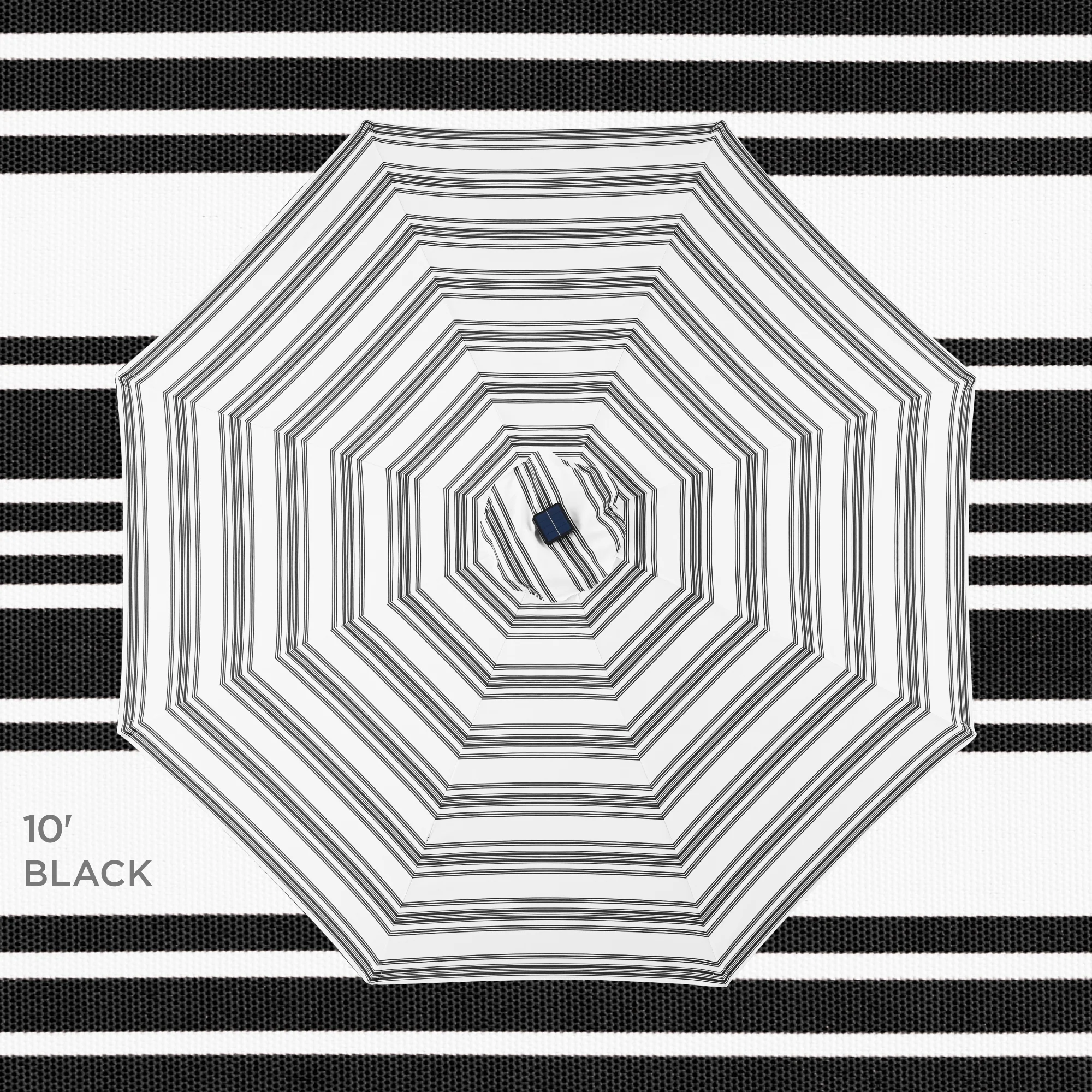 Best Choice Products 10ft Solar LED Lighted Patio Umbrella w/ Tilt Adjustment, UV-Resistant Fabric - Striped Black