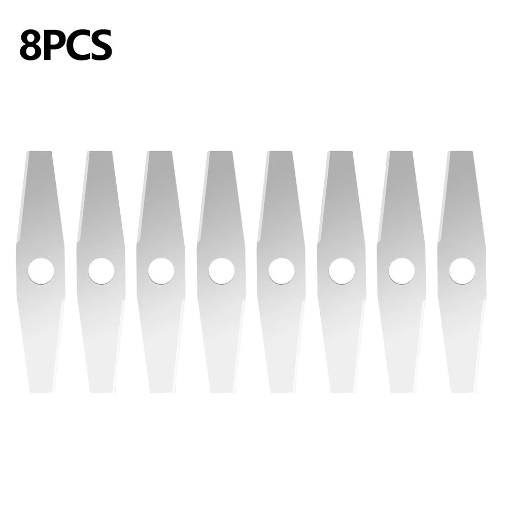 QIFEI 8Pcs Metal Grass String Trimmer Head Replacement Saw Blades Lawn Mower Fittings Silver