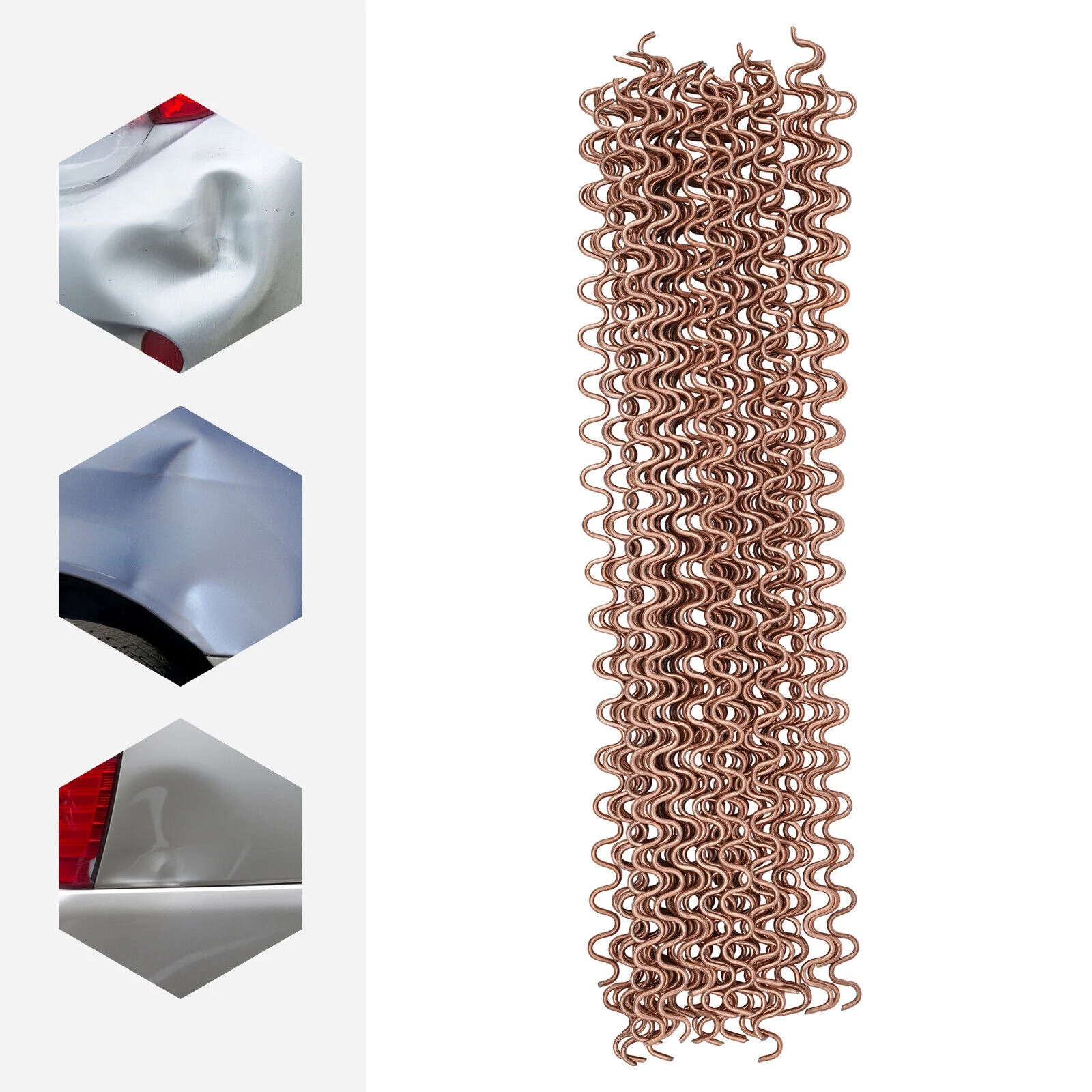 50Pcs Wave Wiggle Wire Dent Puller Panel Beating Pulling Claw Panel Repair Kits