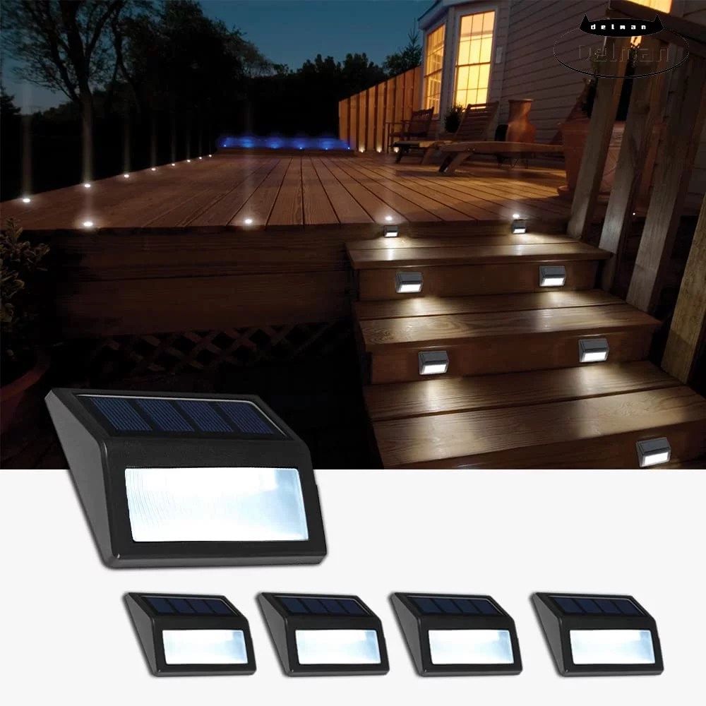 Waterproof Solar Powered Deck Step Lights (4 Pack)
