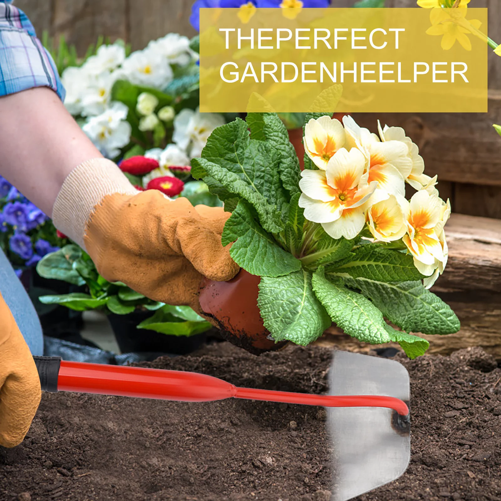 Hand Piece Hollow HoeHigh Carbon Steel Convenient Gardening Planting Flowers Vegetables