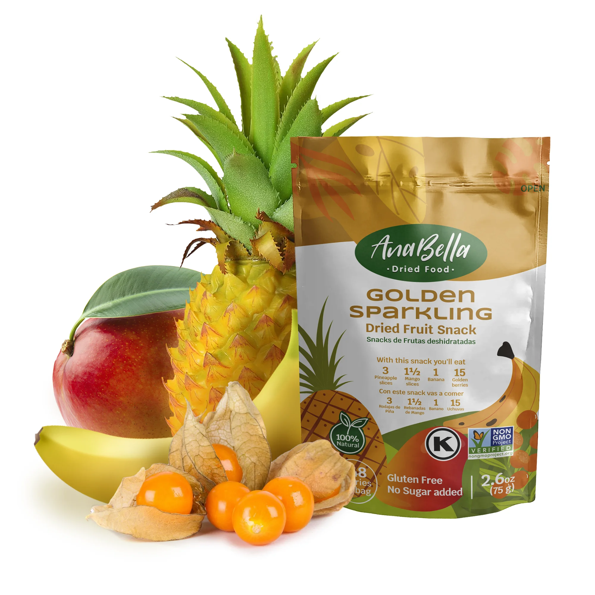 Anabella Golden Sparkling - Display Box X 6 individual container of 2.64 Oz (75 gr)