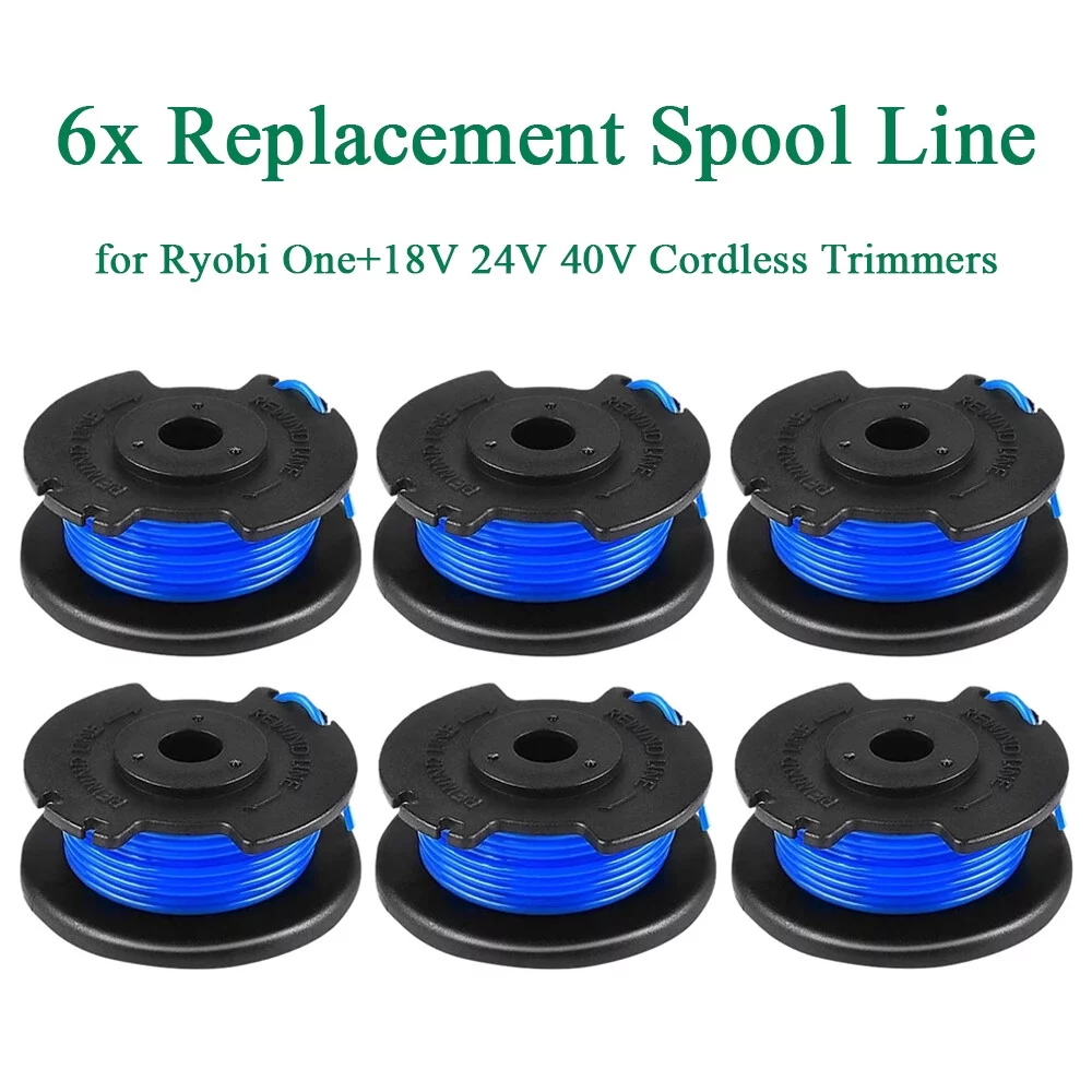 ALLTIMES String Trimmer Spool Line Replacement for Ryobi One+18V 24V 40V Cordless Trimmers, AC14RL3A, 6 Spools