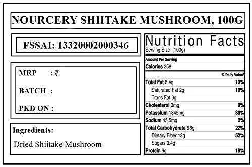 Nourcery Dried Shiitake Mushroom, 100Gm (Sawtooth Oak Mushroom)