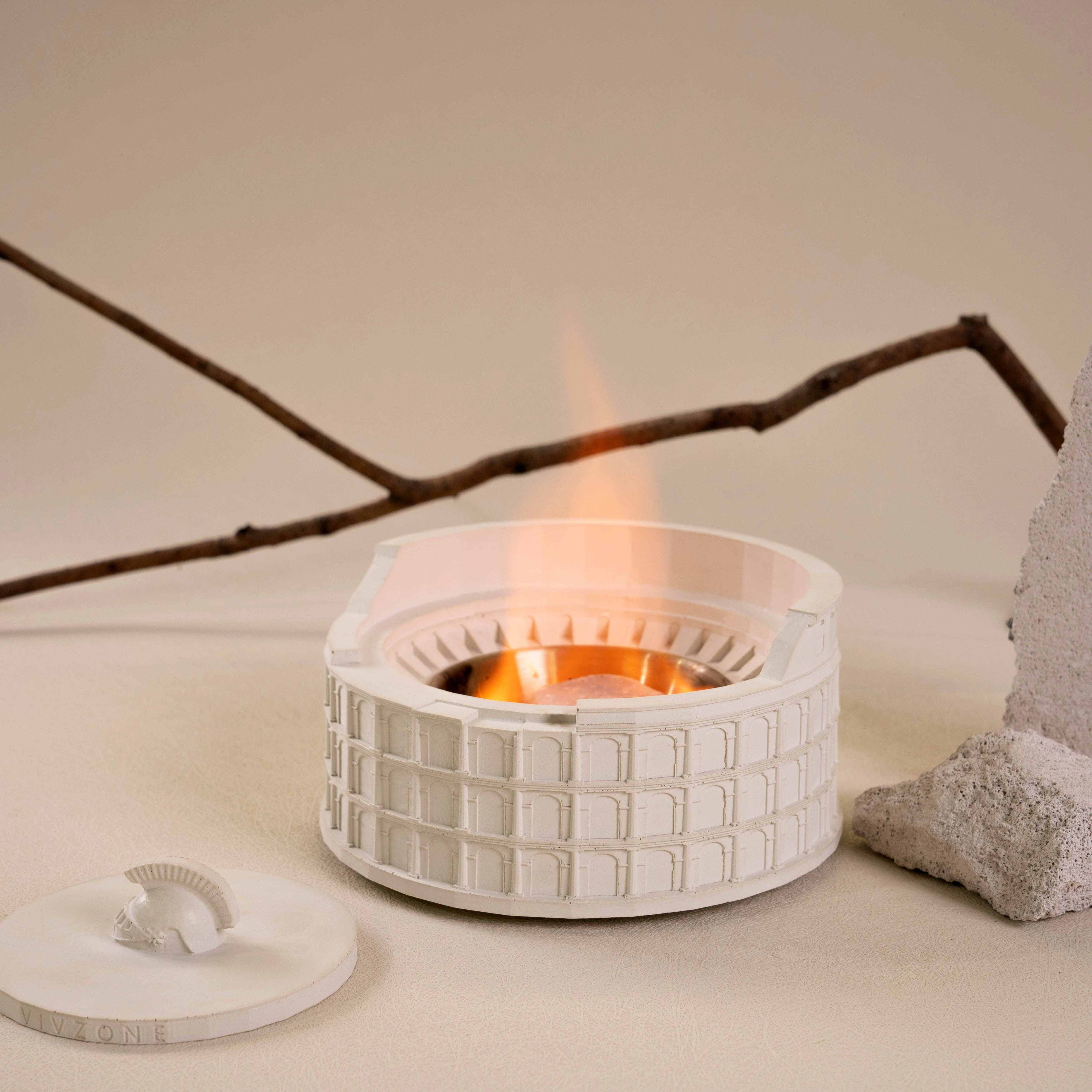VIVZONE Colosseum Tabletop Fire Pit - Elegant Warmth