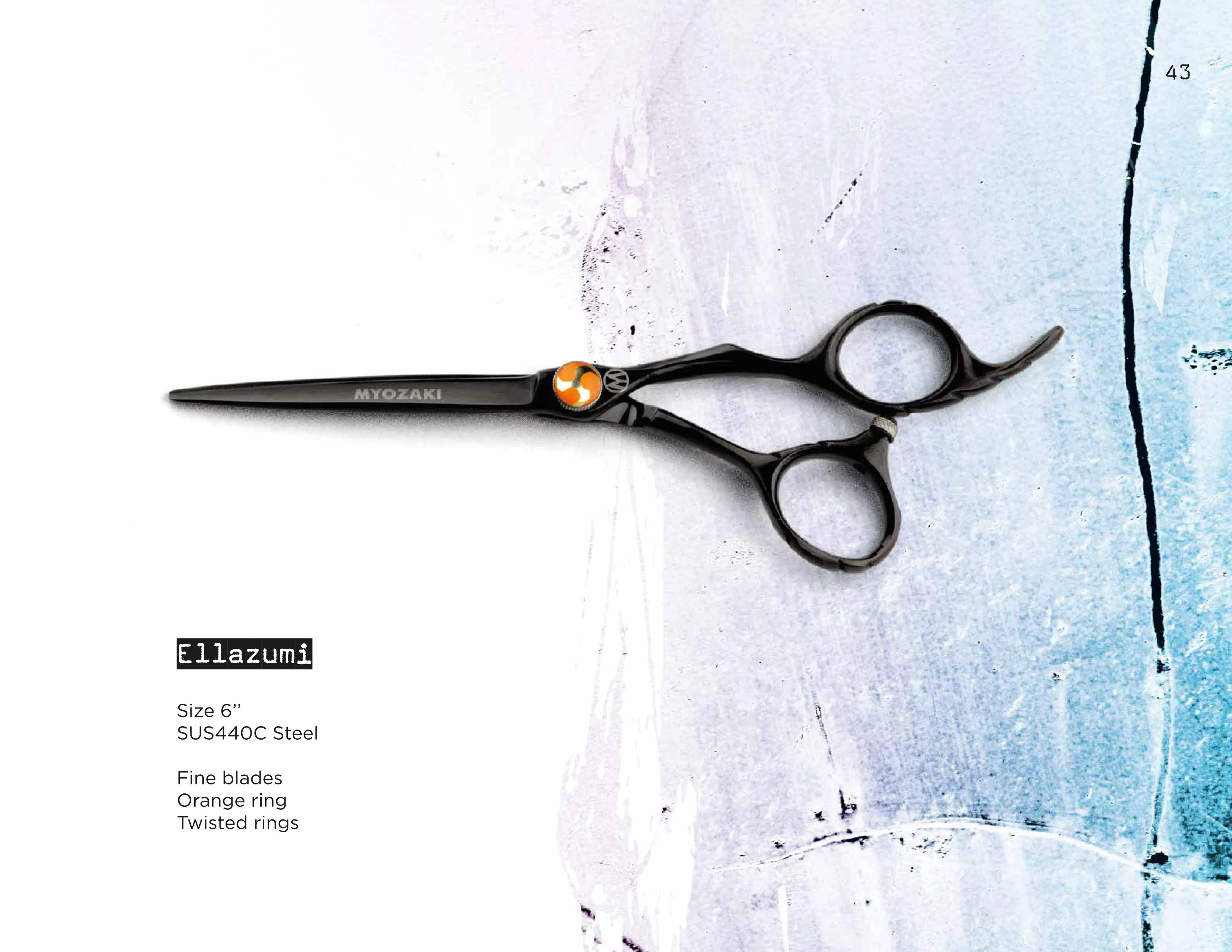 Professional Smooth Scissors Ellazumi 6.0'' Black Edition