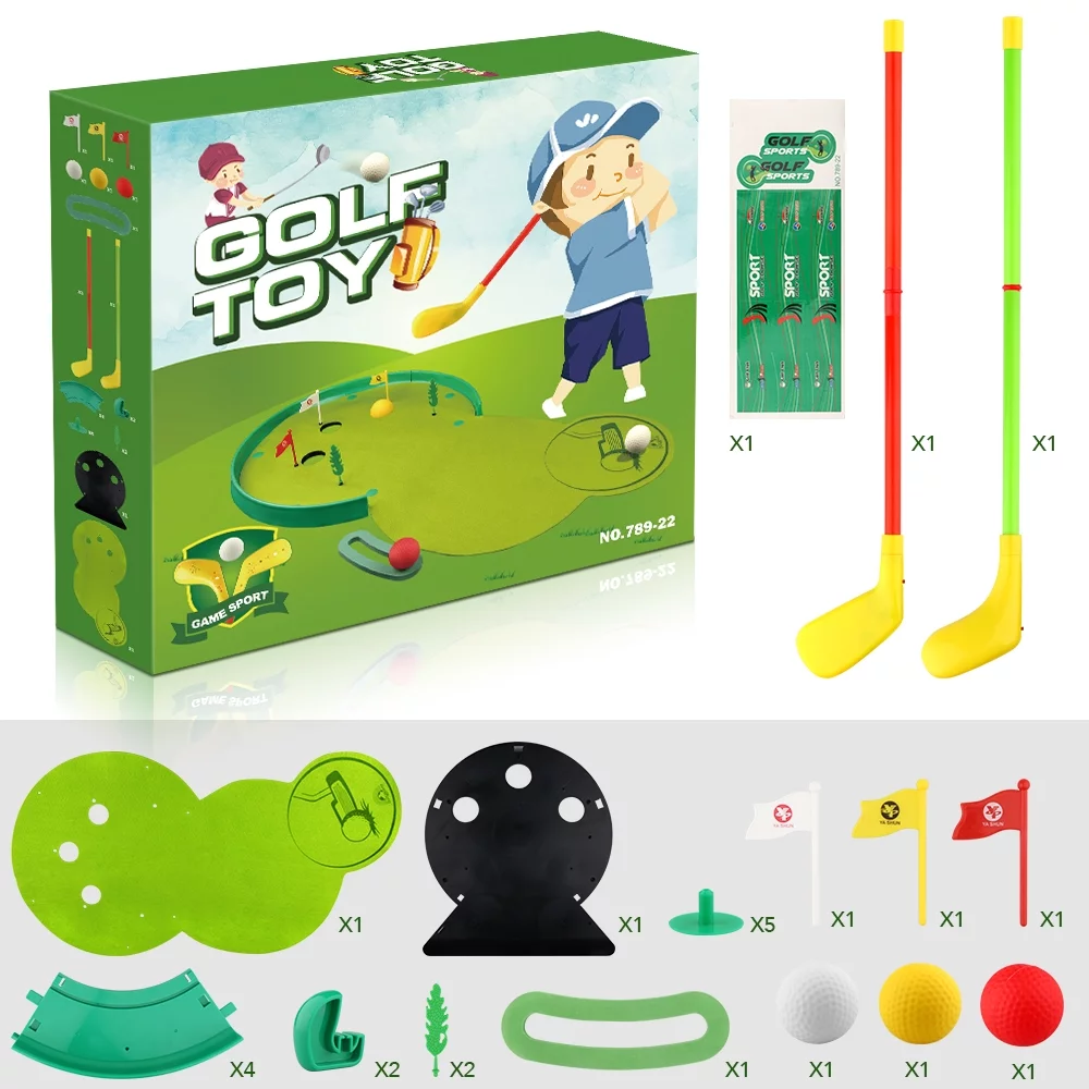 Growsly Kids Toys Indoor Golf Set Preschool Golfer Sports Outdoor for 4-12 Years Old Boys&Girls, Beginners, Green