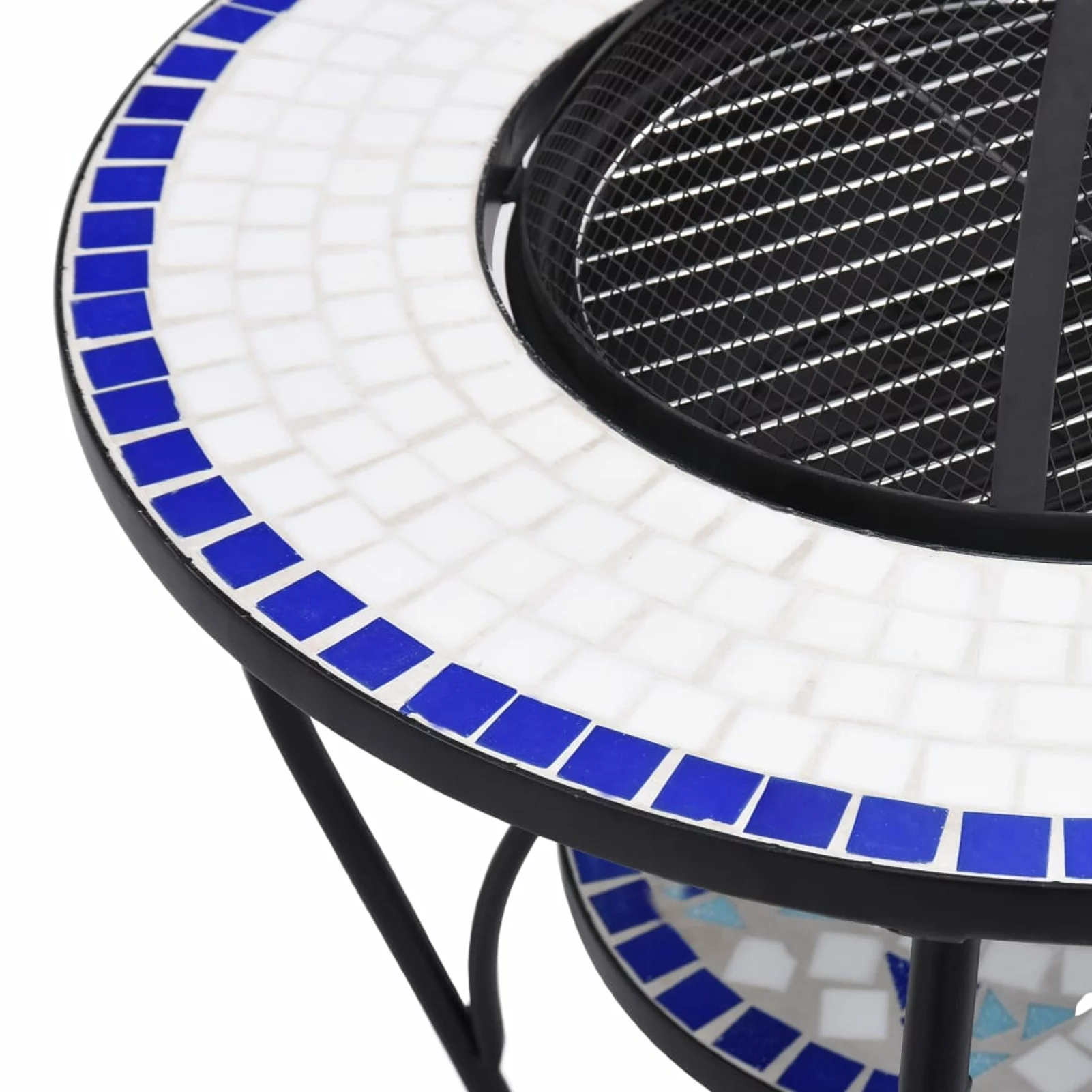 Suzicca Fire Pit Table Blue and White 26.8