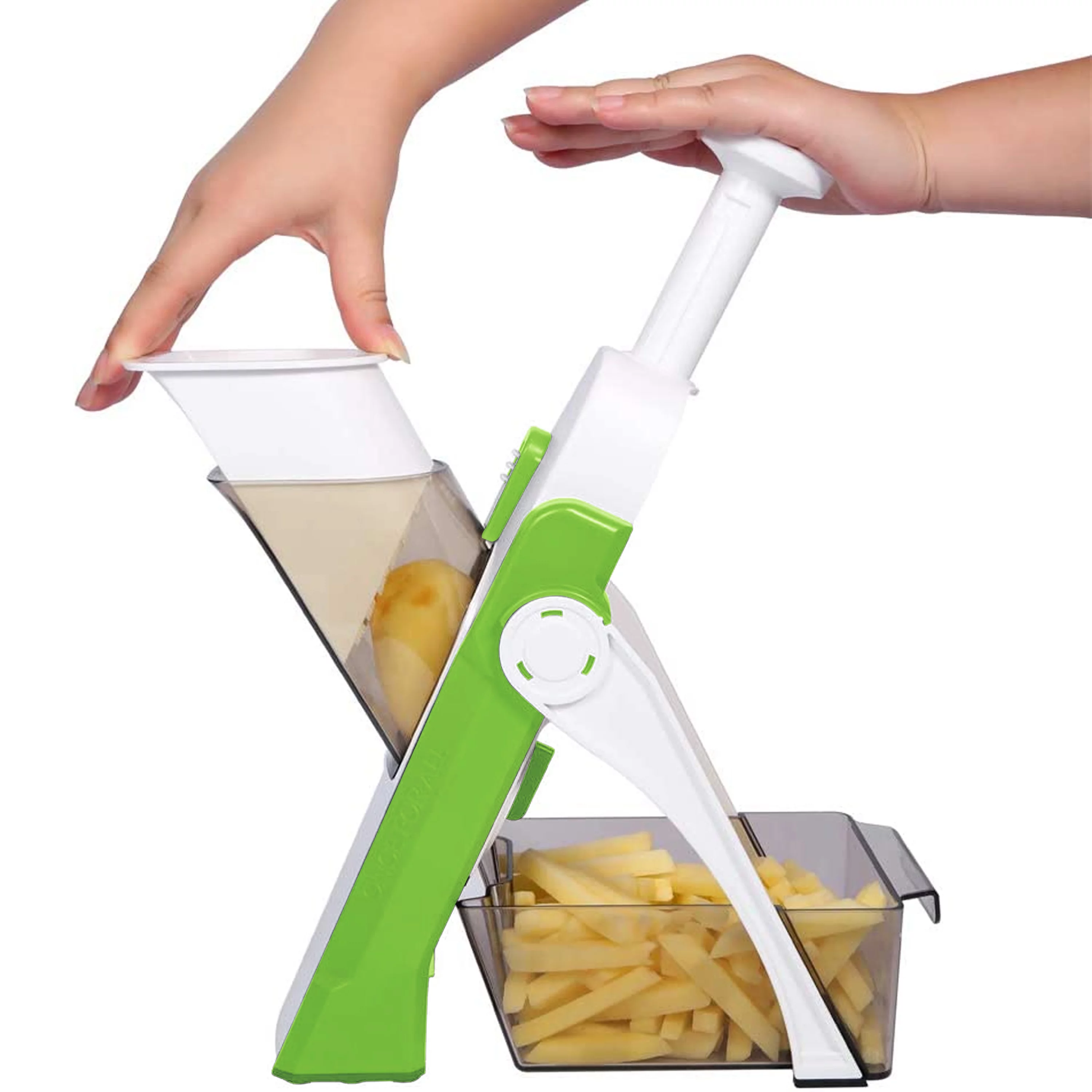Ltrototea Safe Slice Mandoline Food Slicer, Safe Vegetable Slicer Cutter&Julienne,  Kitchen Vegetable Chopper with Container