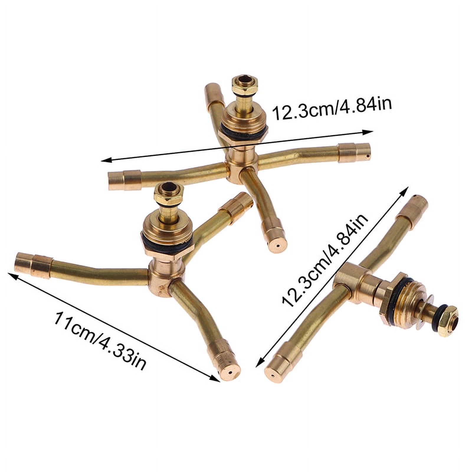 1Pc 2/3/4 Arm °Automatic Rotary Whirling Sprinkler Garden Lawn Irrigation Watering Nozzle Spray Rotating Brass Sprayer