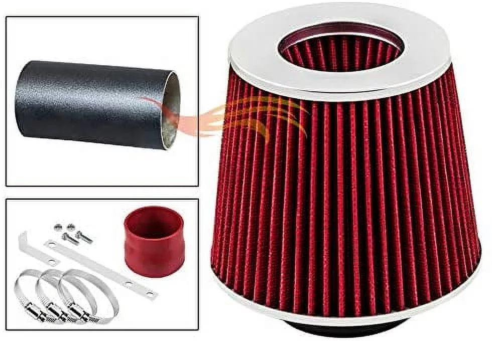 RW SERIES - MATTE BLACK PIPE RED - SHORT RAM INTAKE Compatible For CHEVY MONTE CARLO/IMPALA/PONTIAC GRAND PRIX