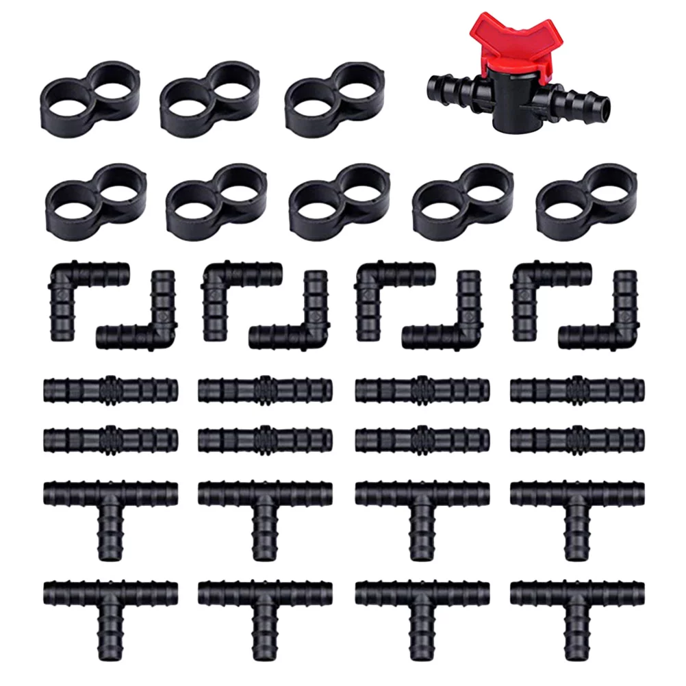 Guichaokj 33pcs PE Spray Nozzles Spray Atomization Irrigation Drippers Sprinklers Emitter Drip (Black)