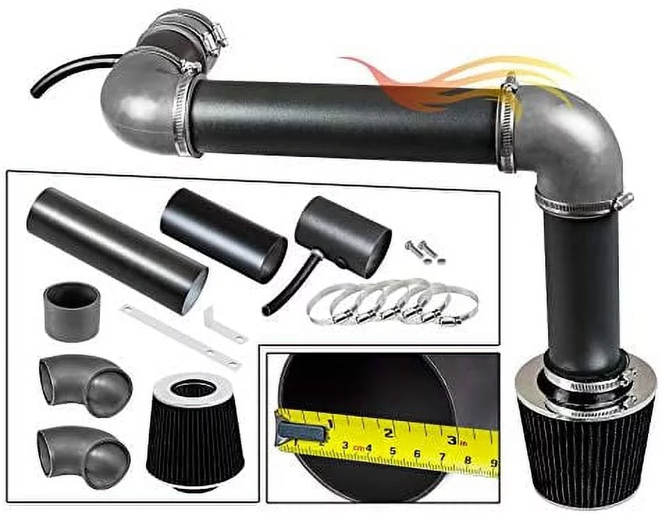 RW SERIES - MATTE BLACK PIPE GRAY - SHORT RAM INTAKE Compatible For 93-95 CHEVY CAMARO / PONTIAC FIREBIRD