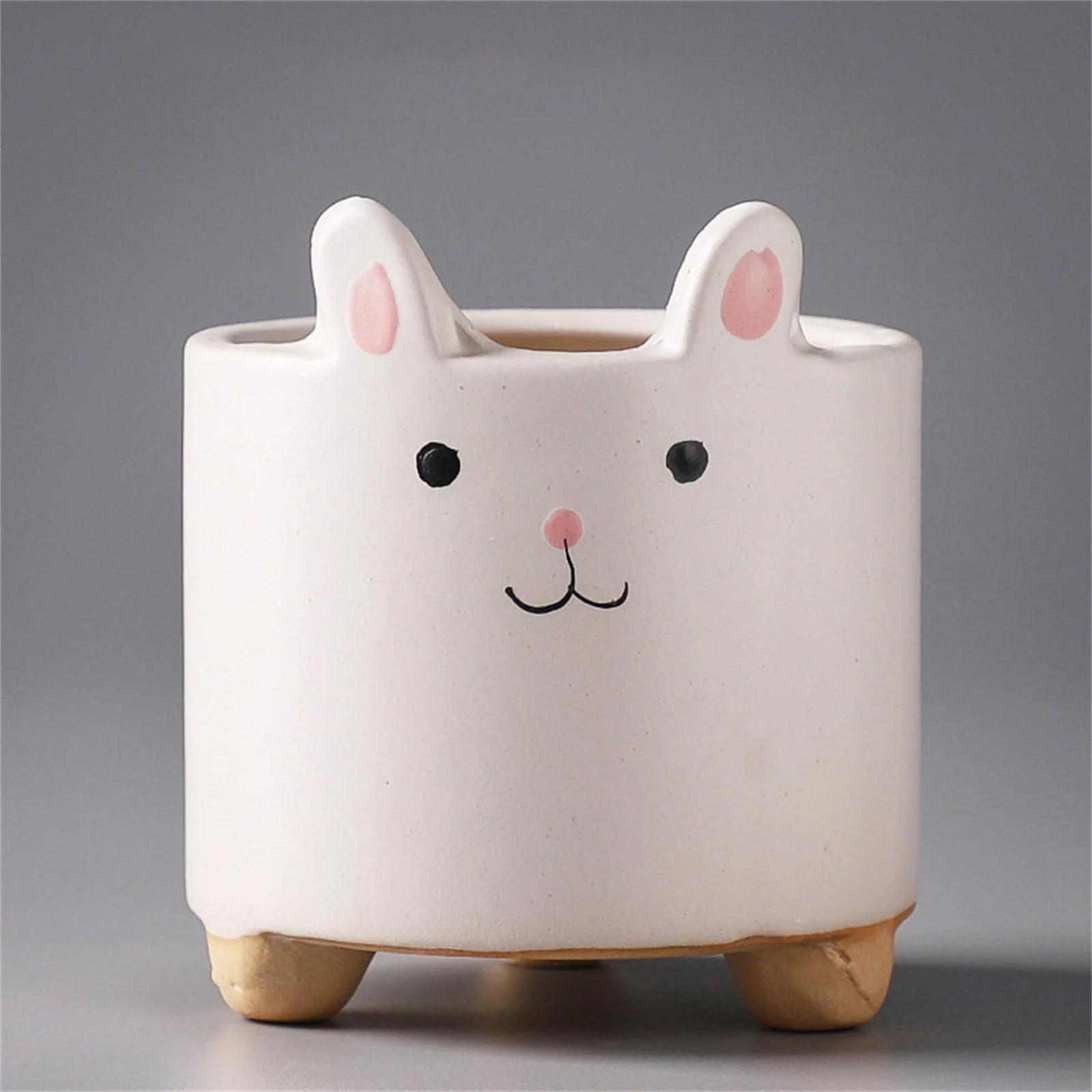 Cute Farm Ceramic Cartoon Flowerpot 1PC Simple And Cartoon Fleshy Flowerpot Gardening Potted Fleshy Flowerpot Animal Flowerpot