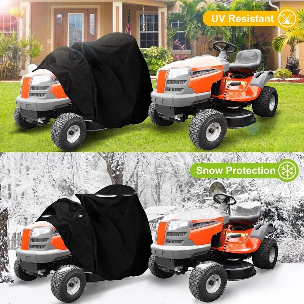 420D Lawn Riding Mower Cover, IC ICLOVER Waterproof Mower Cover Heavy Duty Mildew Resistant UV Protection Tractor Covers Drawstring Universal Fits Decks up to 54